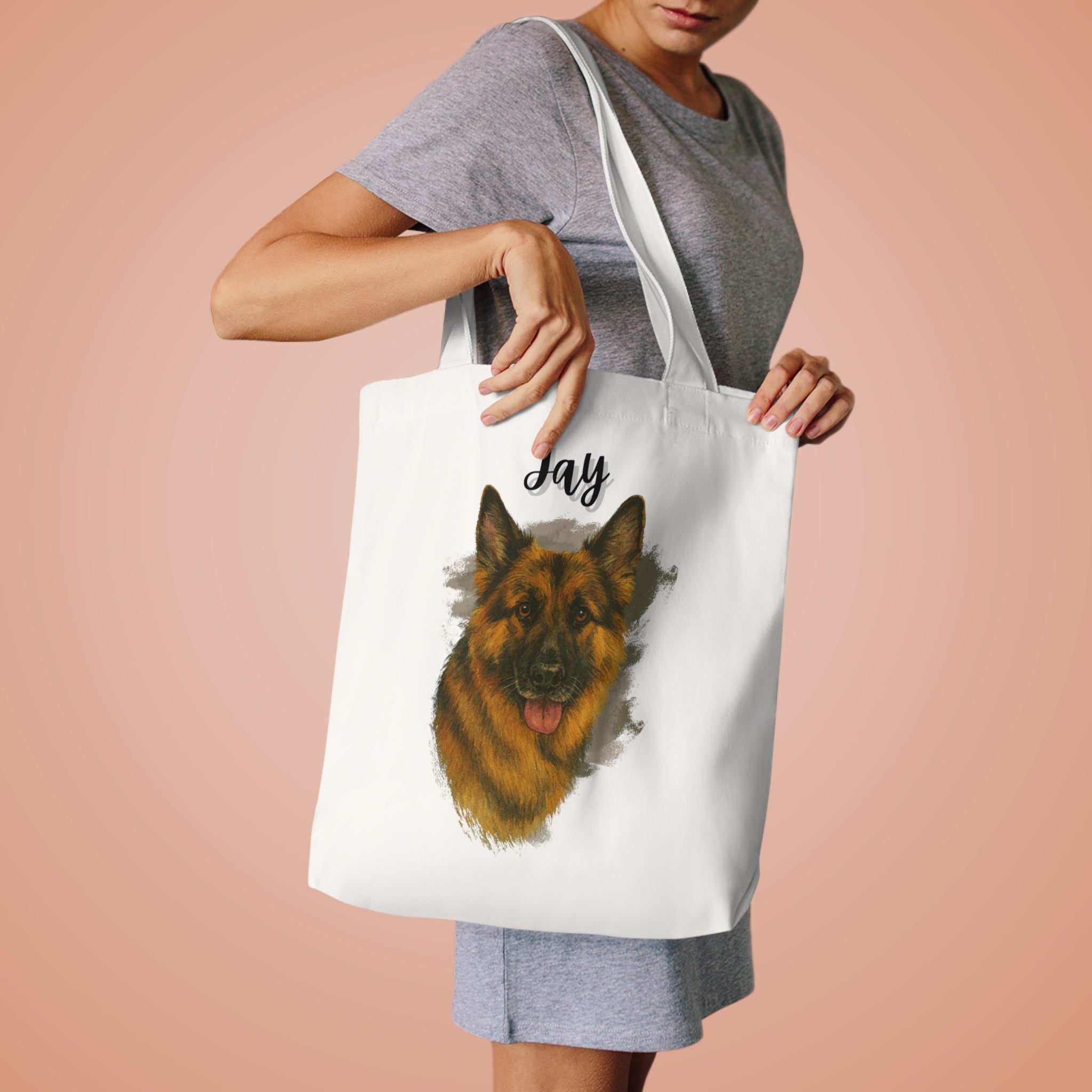 (Jay) Personalized Dog Lover Tote Bag