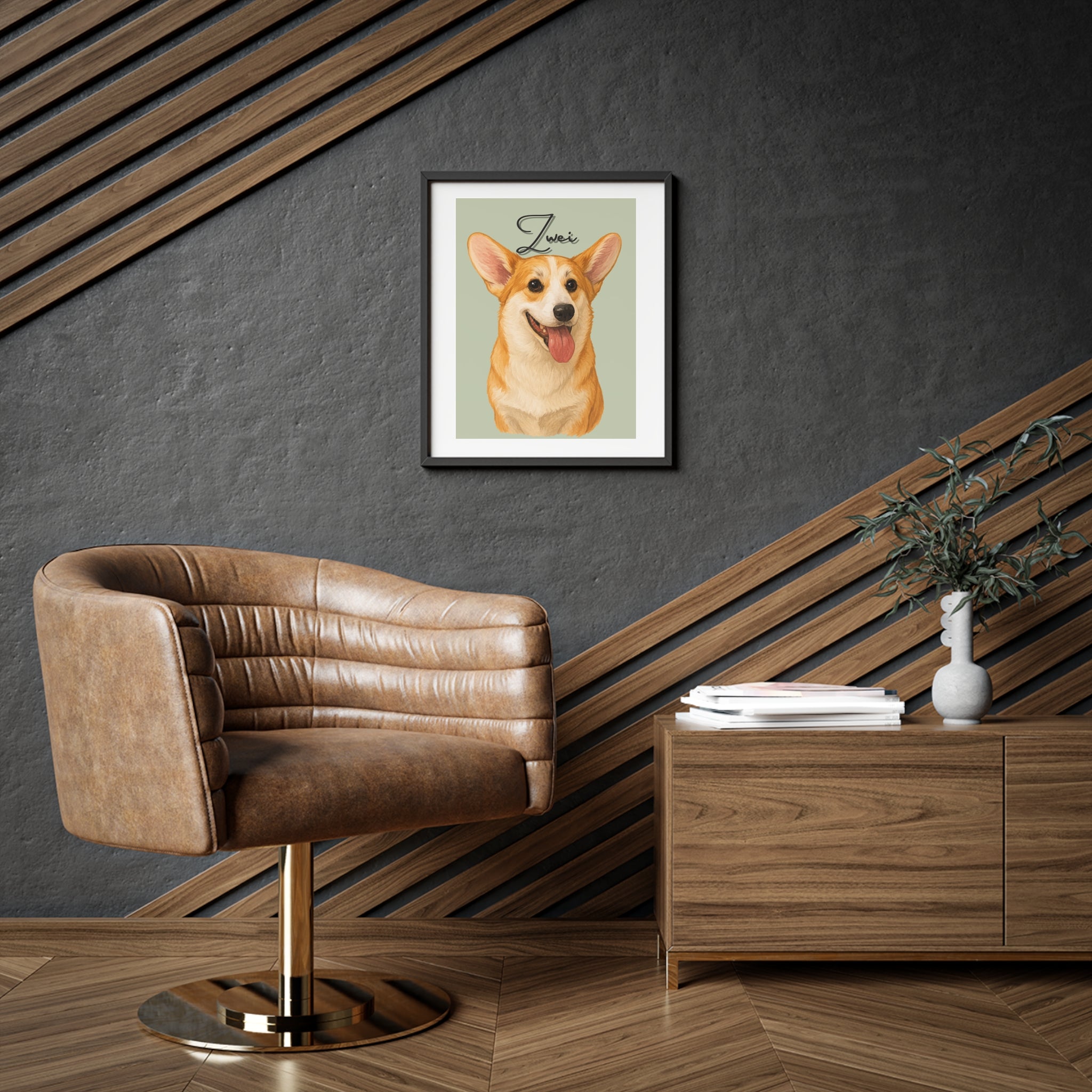 (Zwei) Playful Dog Framed Poster