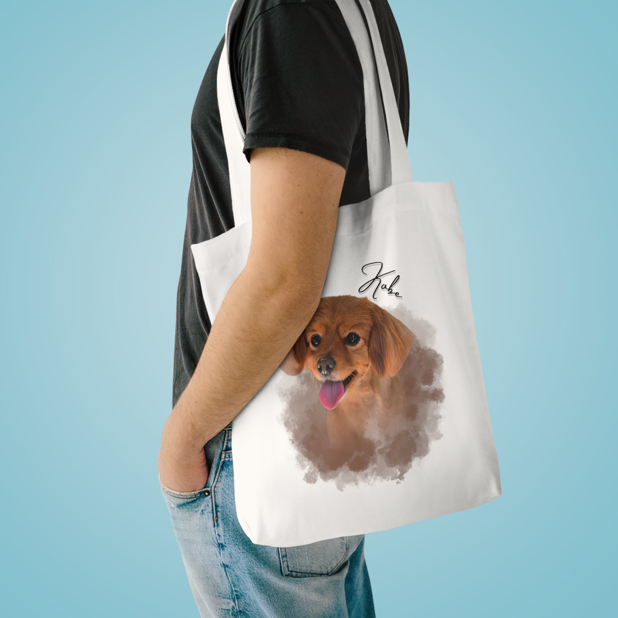 (Kobe) Personalized Dog Lover Tote Bag