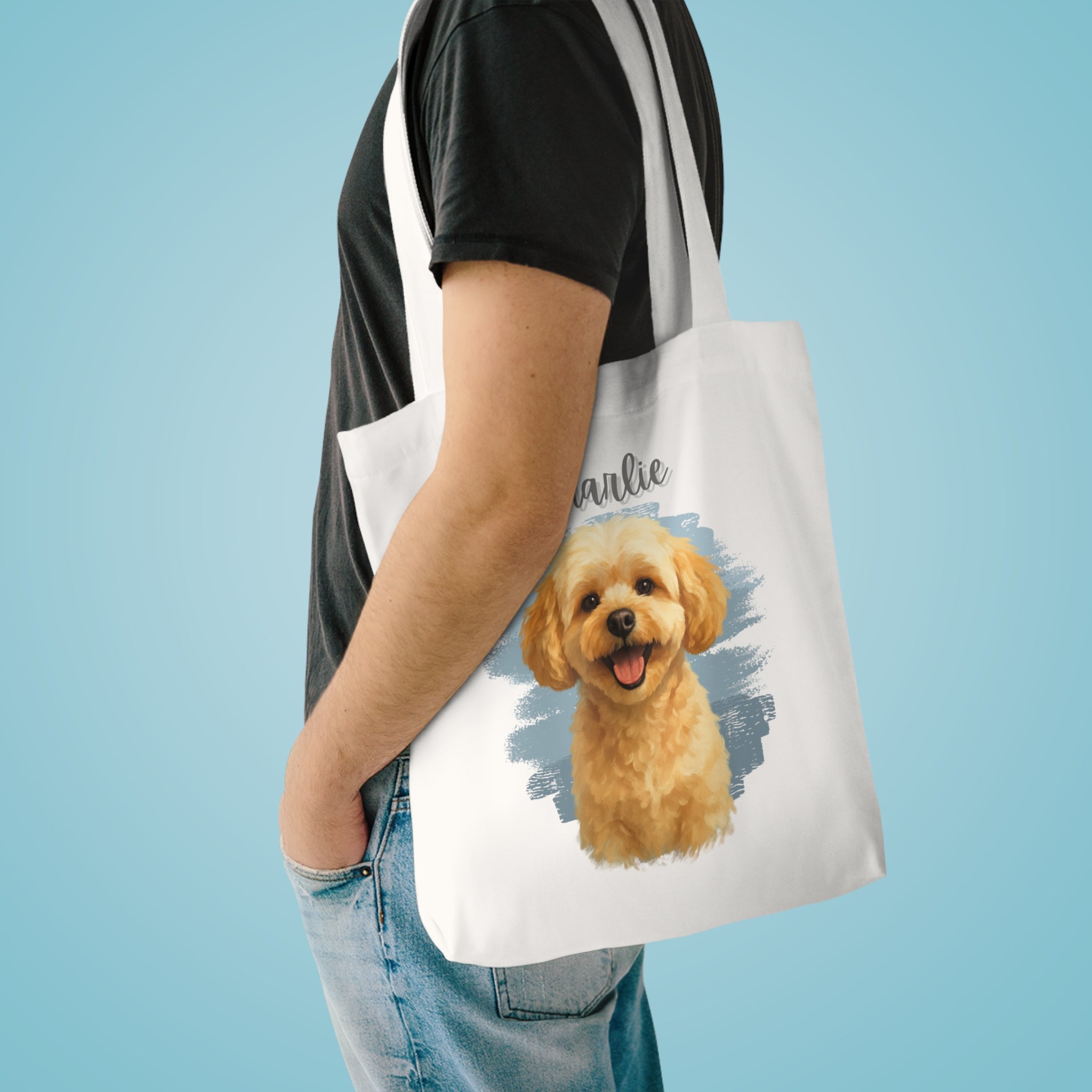 (Charlie) Personalized Dog Lover Tote Bag