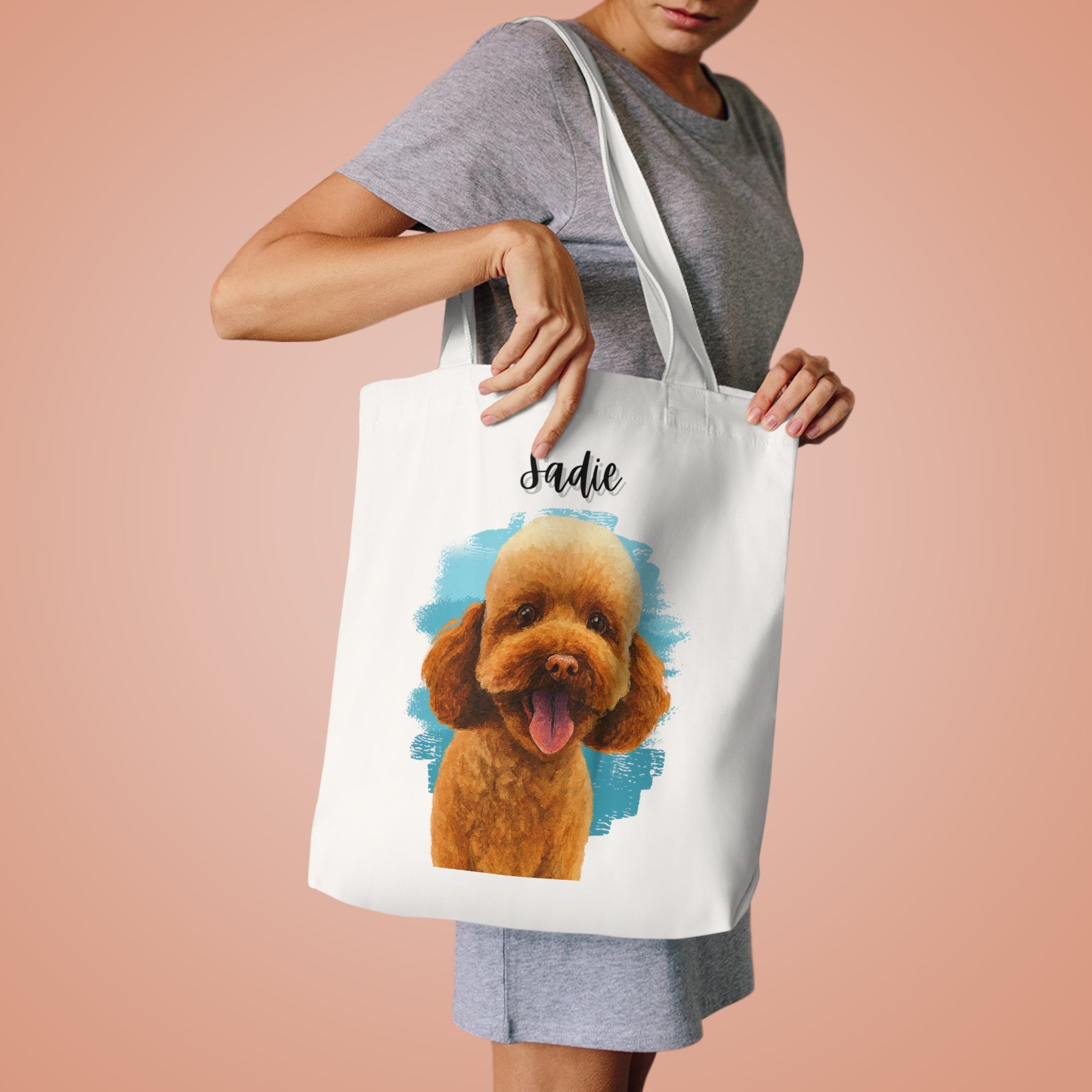 (Sadie) Personalized Dog Lover Tote Bag