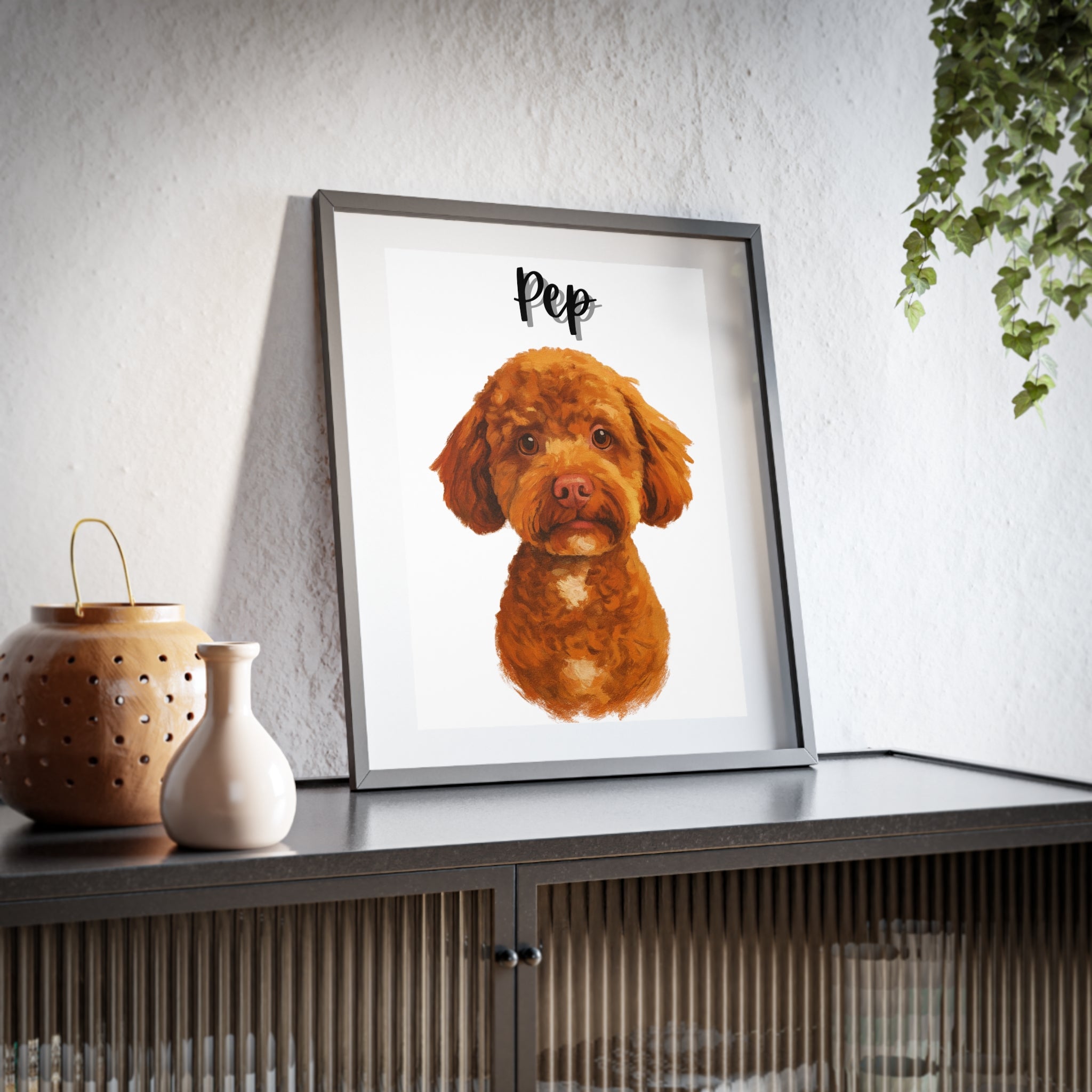 (Pep) Playful Dog Framed Poster