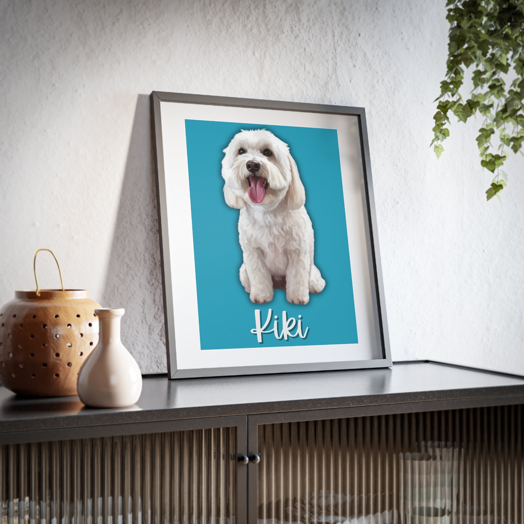 (Kiki) Playful Dog Framed Poster