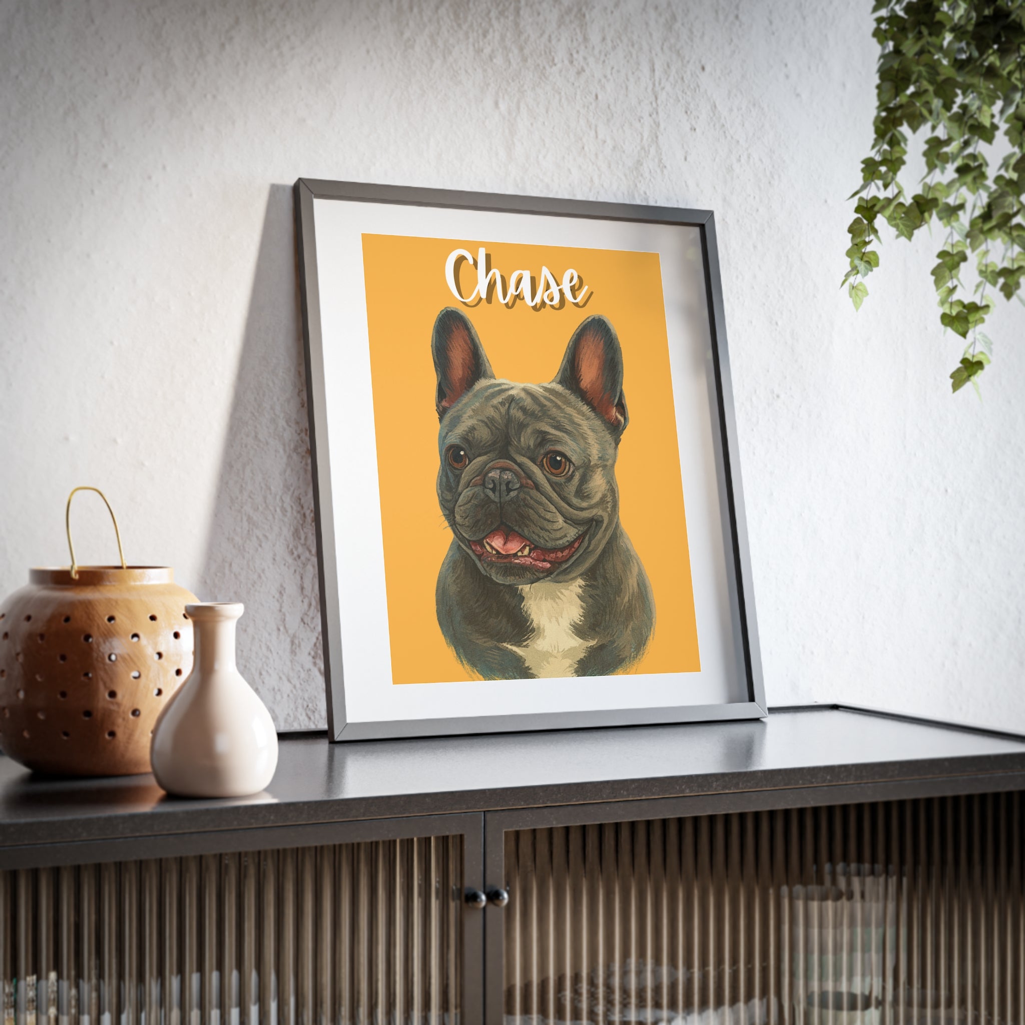 (Chase) Playful Dog Framed Poster