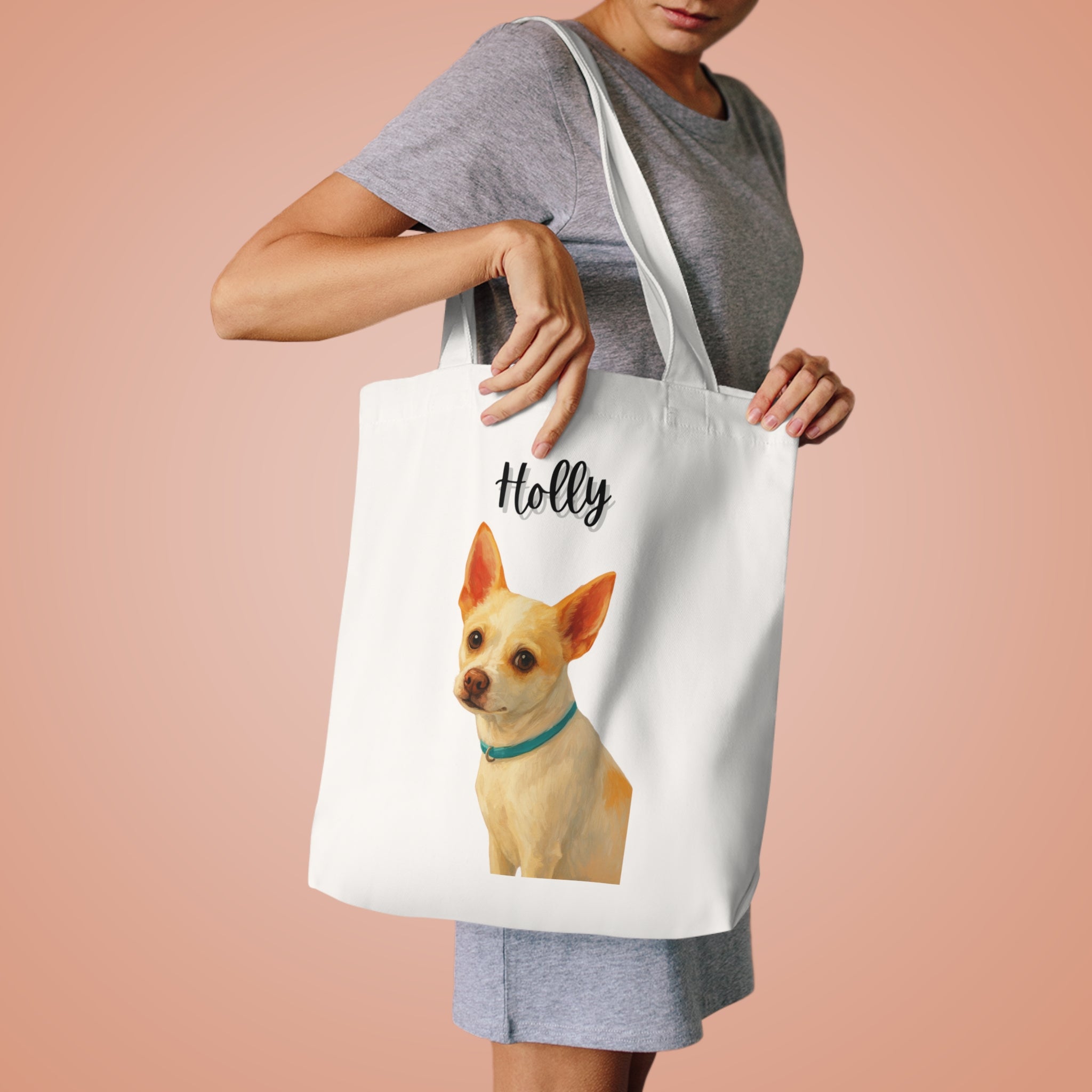 (Holly) Personalized Dog Lover Tote Bag