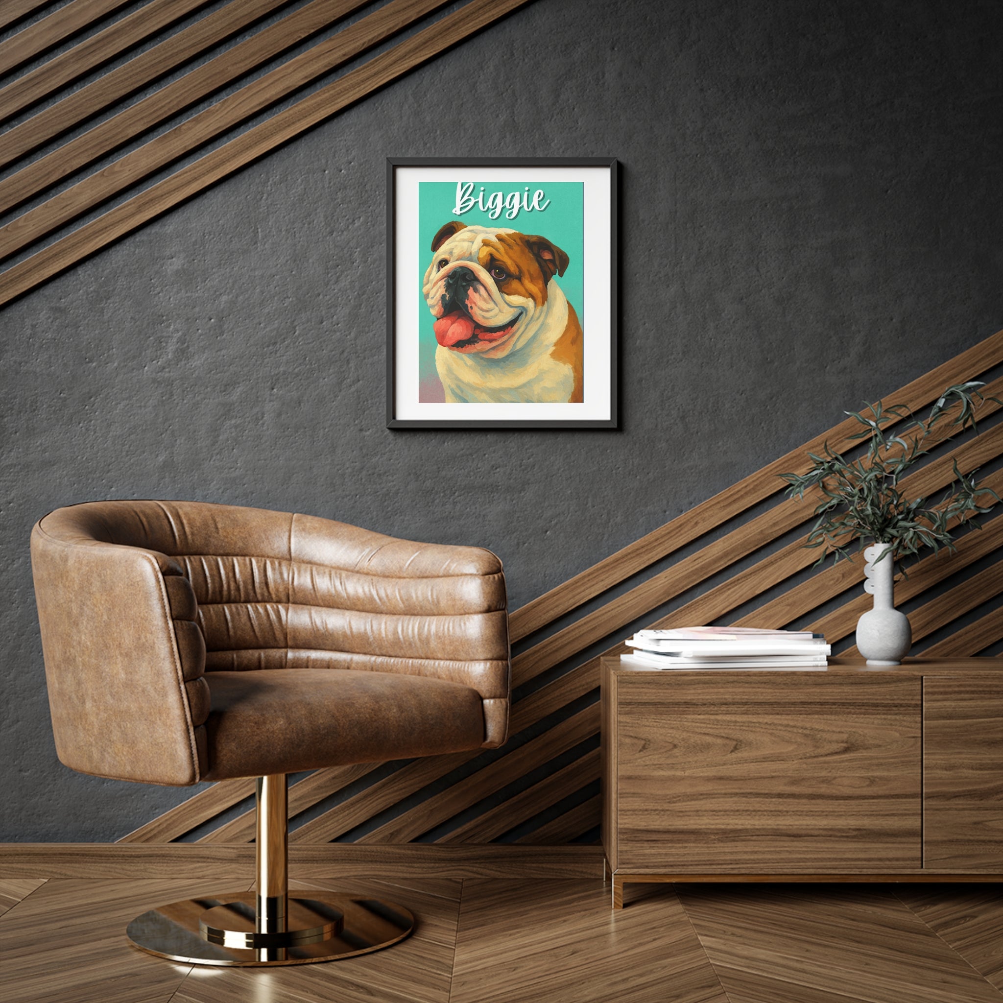 (Biggie) Playful Dog Framed Poster