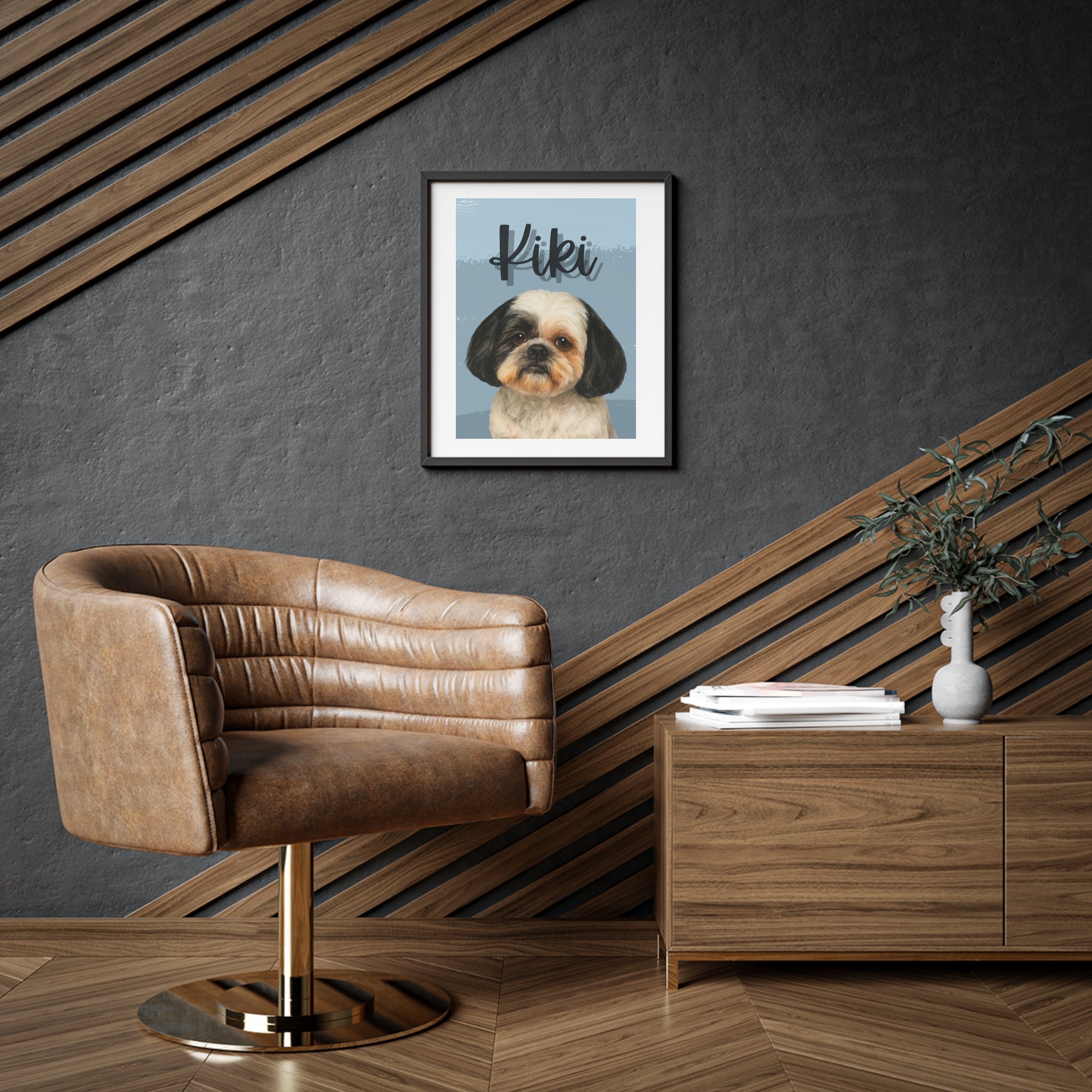 (Kiki) Playful Dog Framed Poster