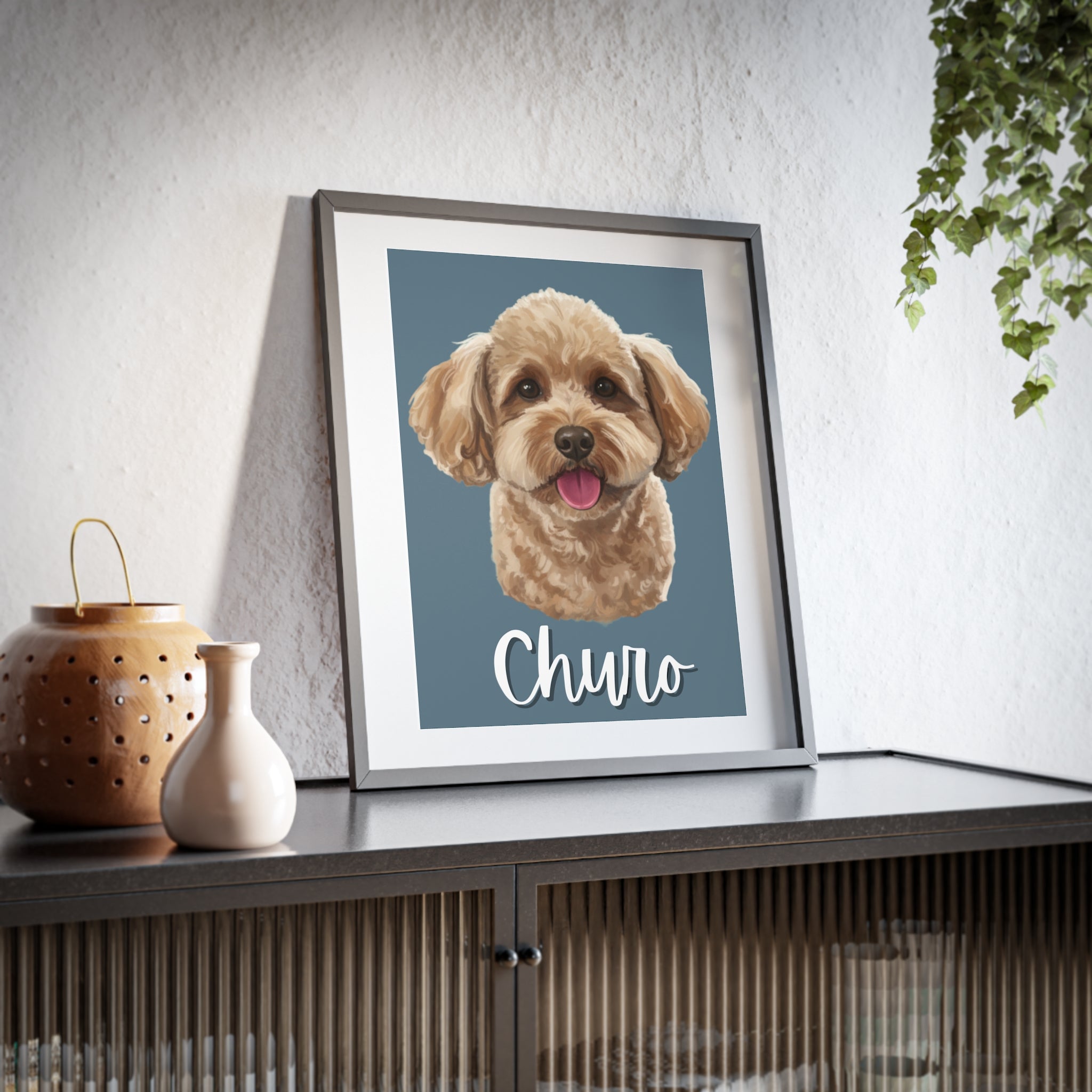 (Churo) Playful Dog Framed Poster