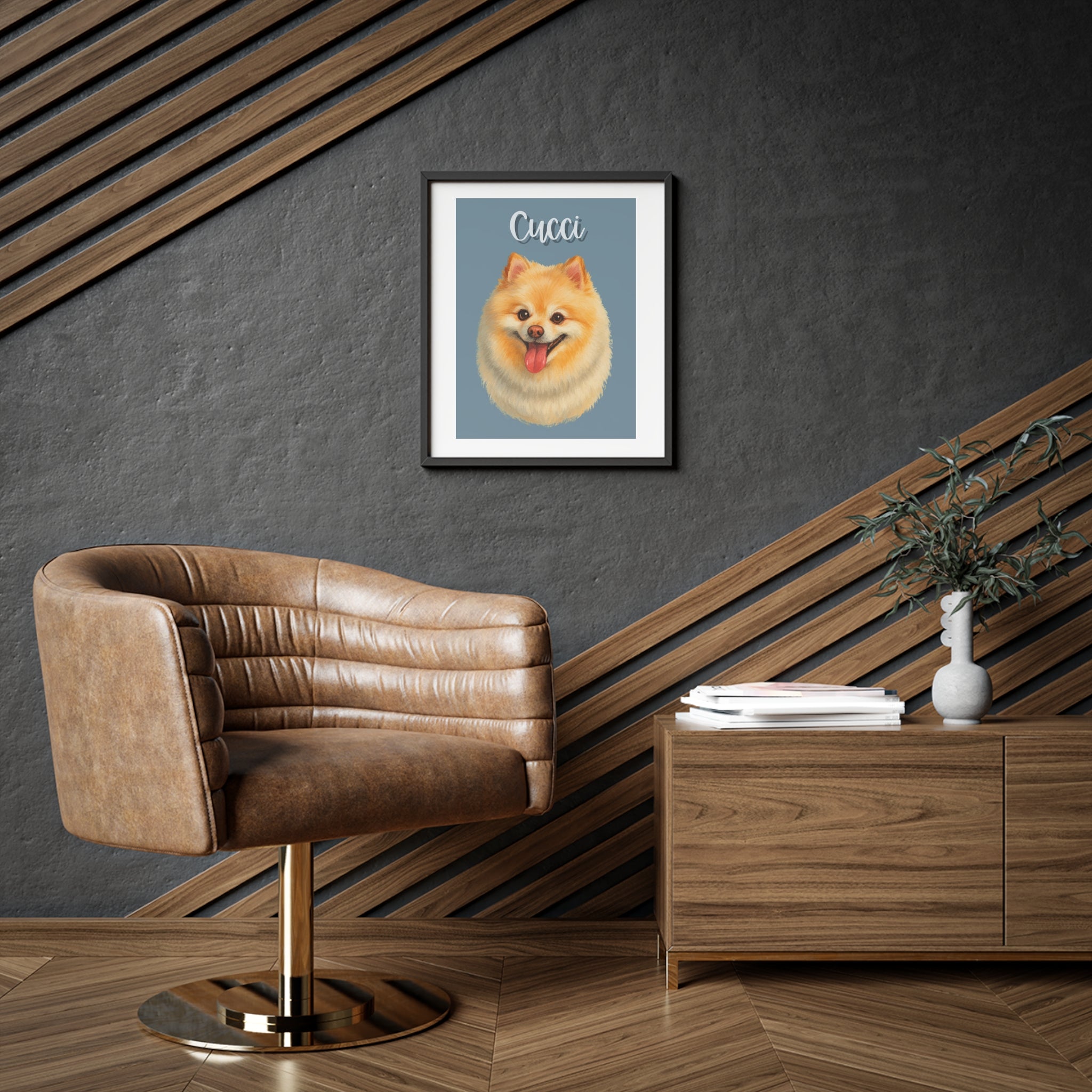 (Cucci) Playful Dog Framed Poster