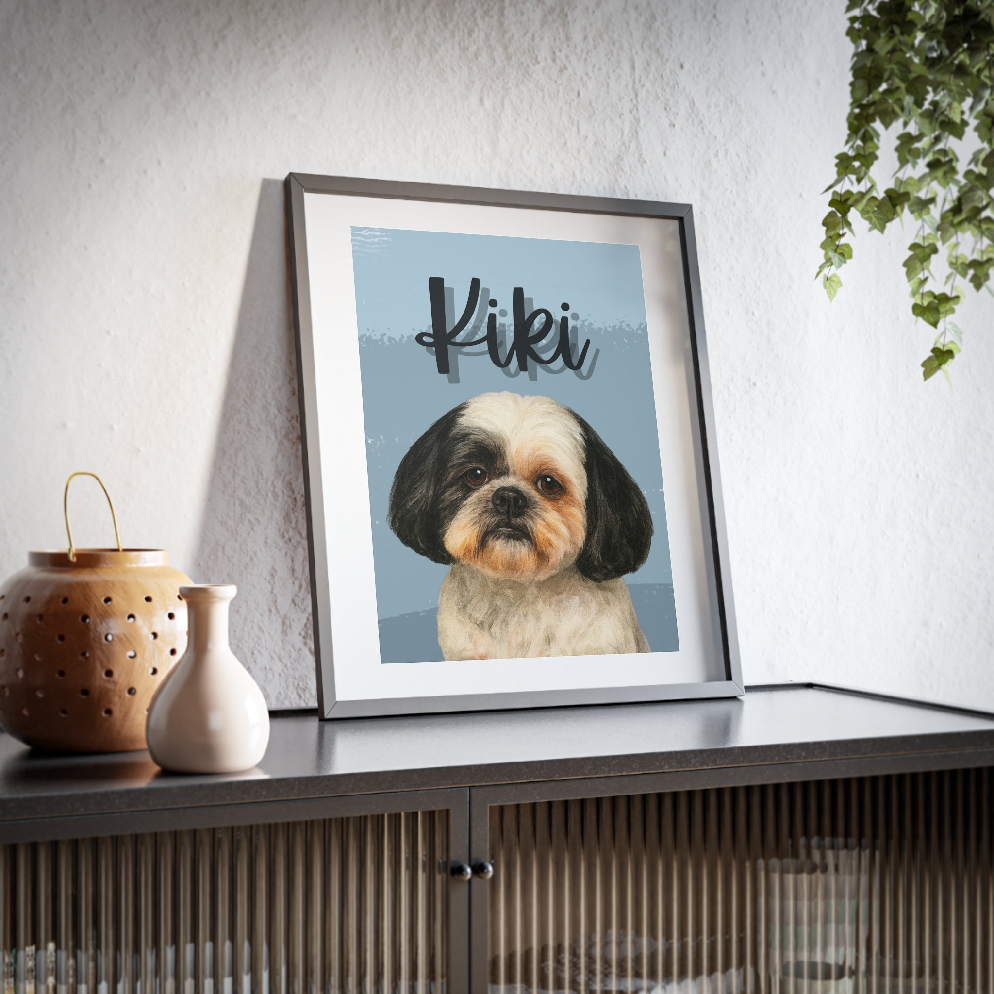 (Kiki) Playful Dog Framed Poster