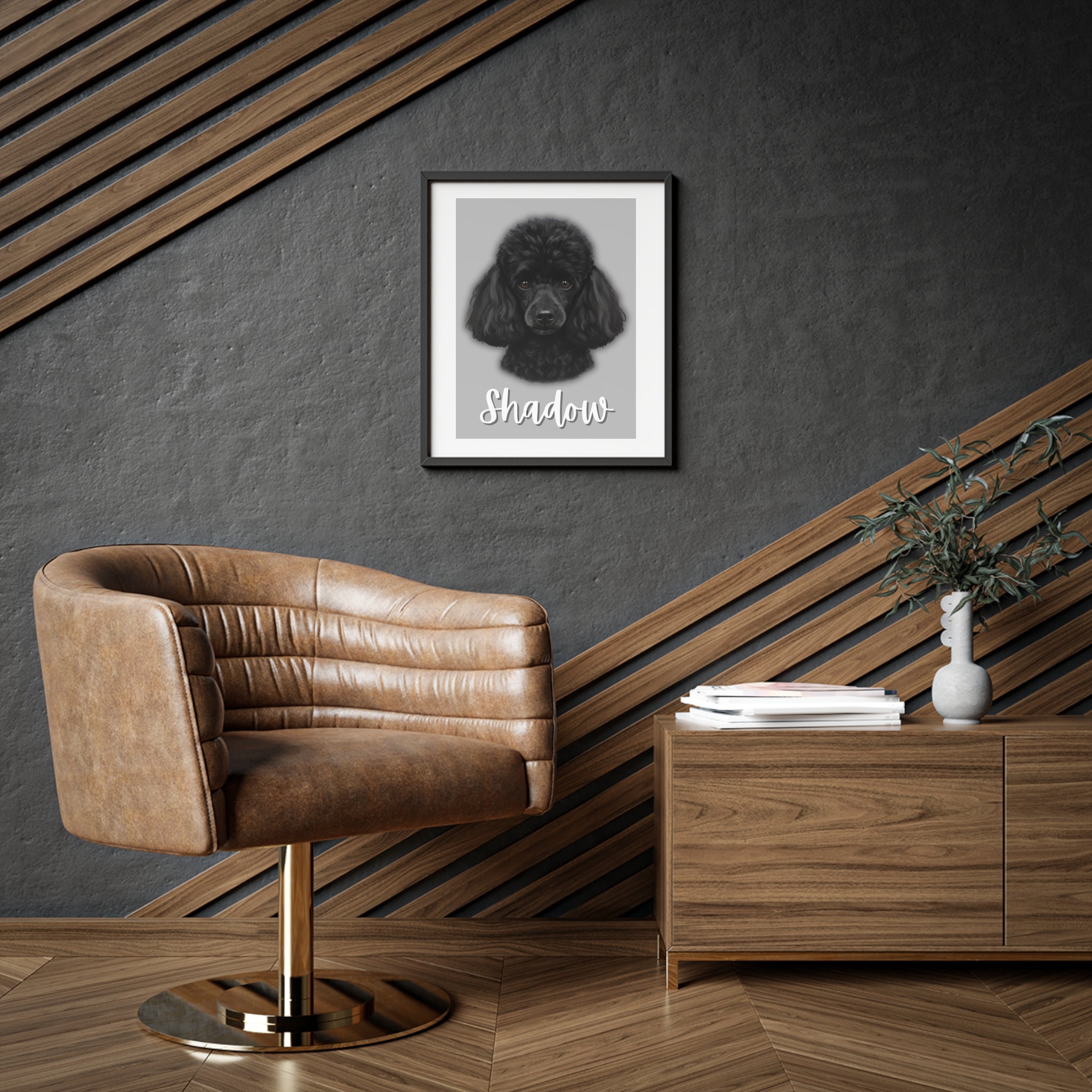 (Shadow) Playful Dog Framed Poster