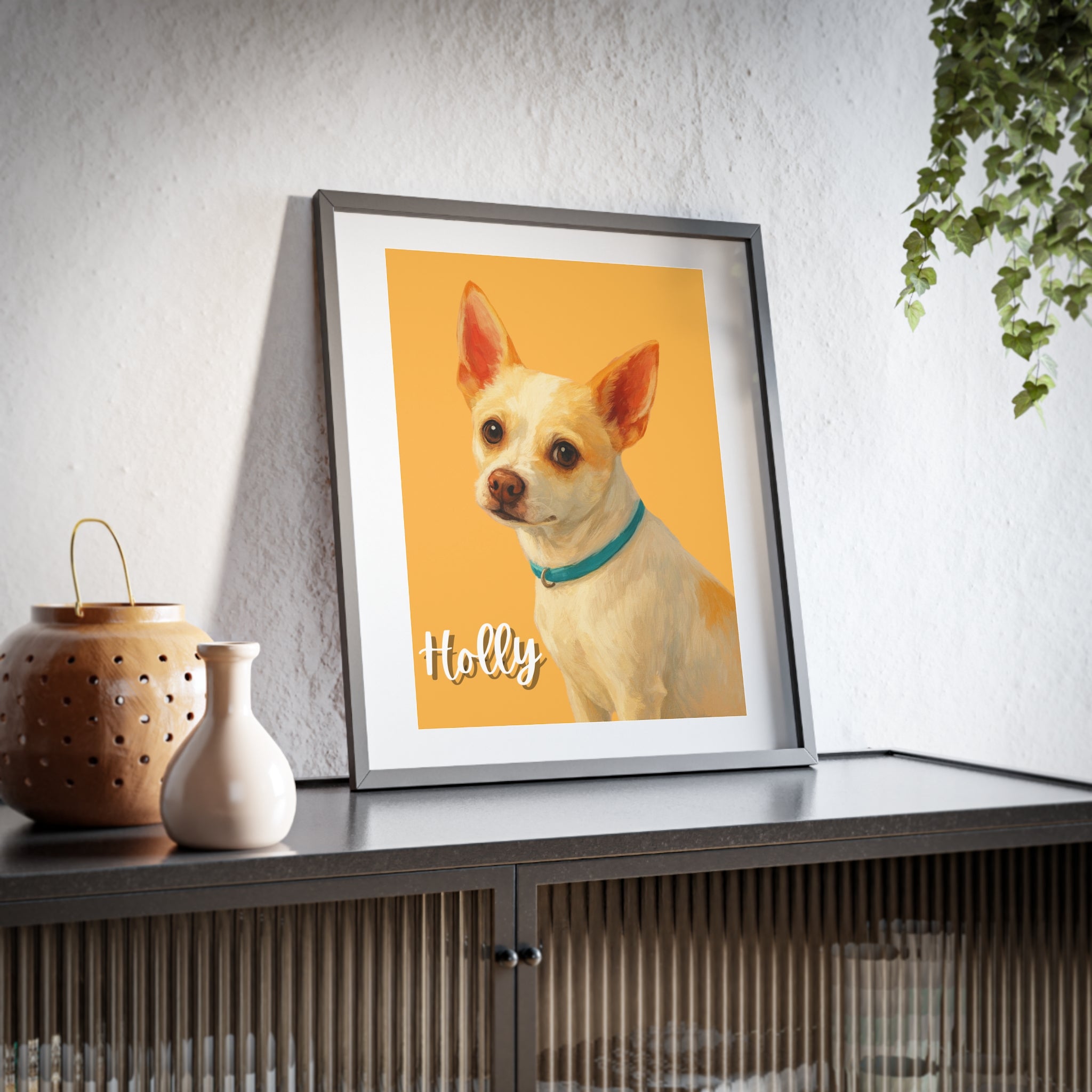 (Holly) Playful Dog Framed Poster