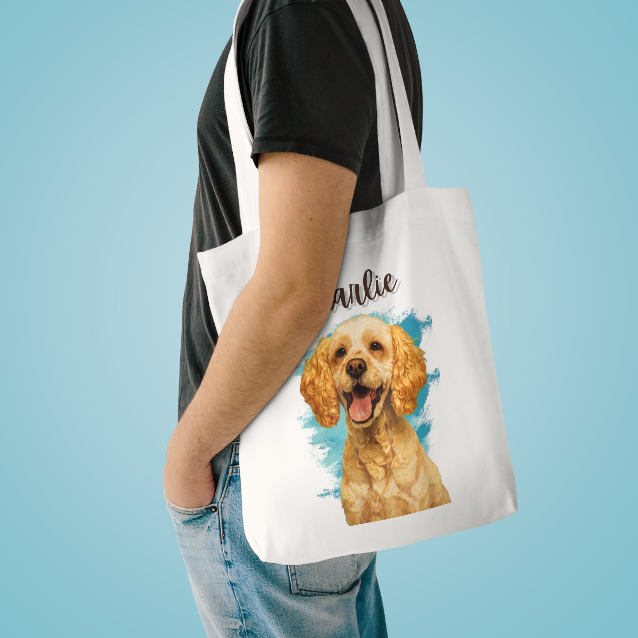 (Charlie) Personalized Dog Lover Tote Bag