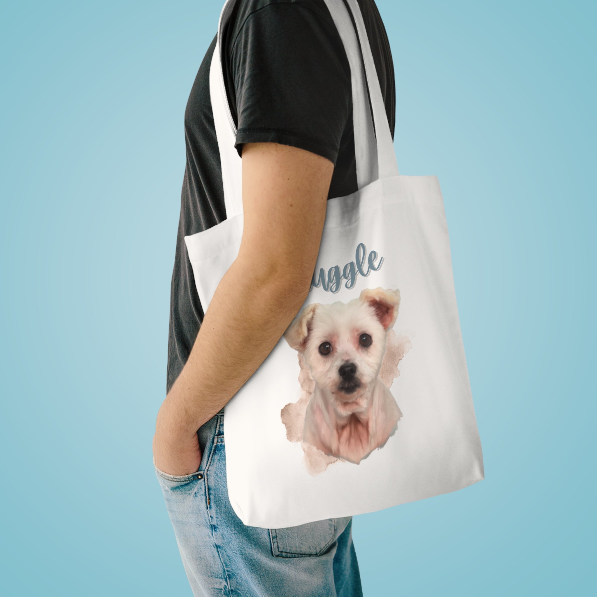 (Snuggle) Personalized Dog Lover Tote Bag