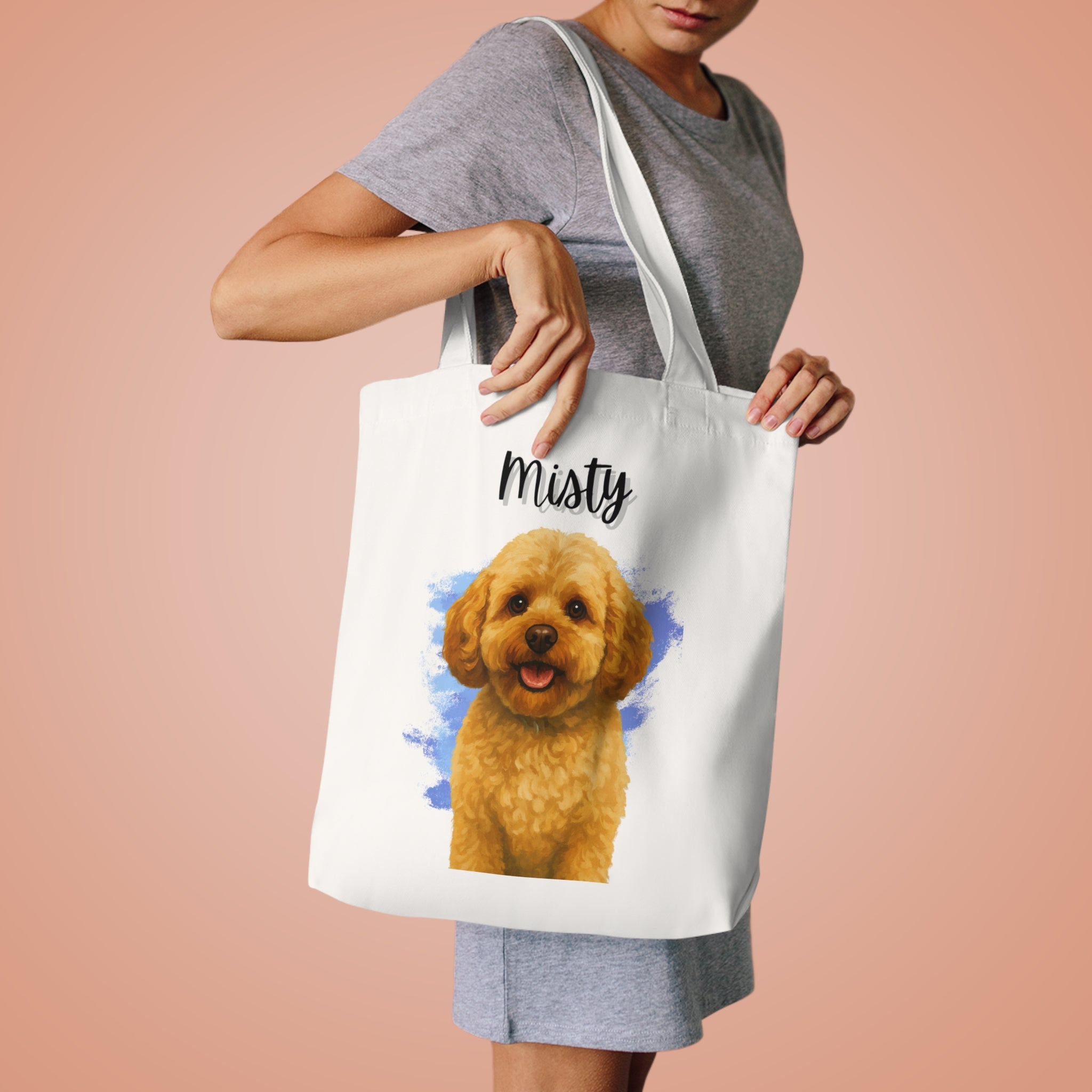 (Misty) Personalized Dog Lover Tote Bag