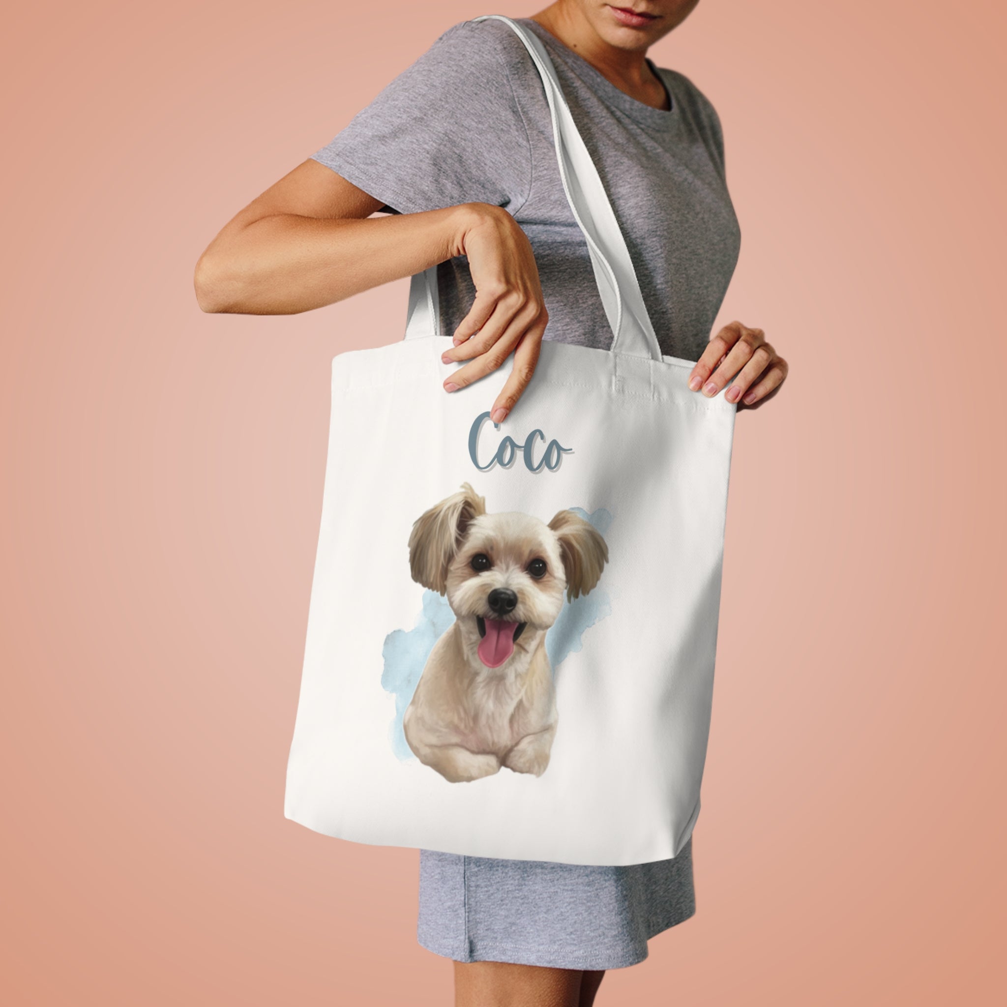 (Coco) Personalized Dog Lover Tote Bag