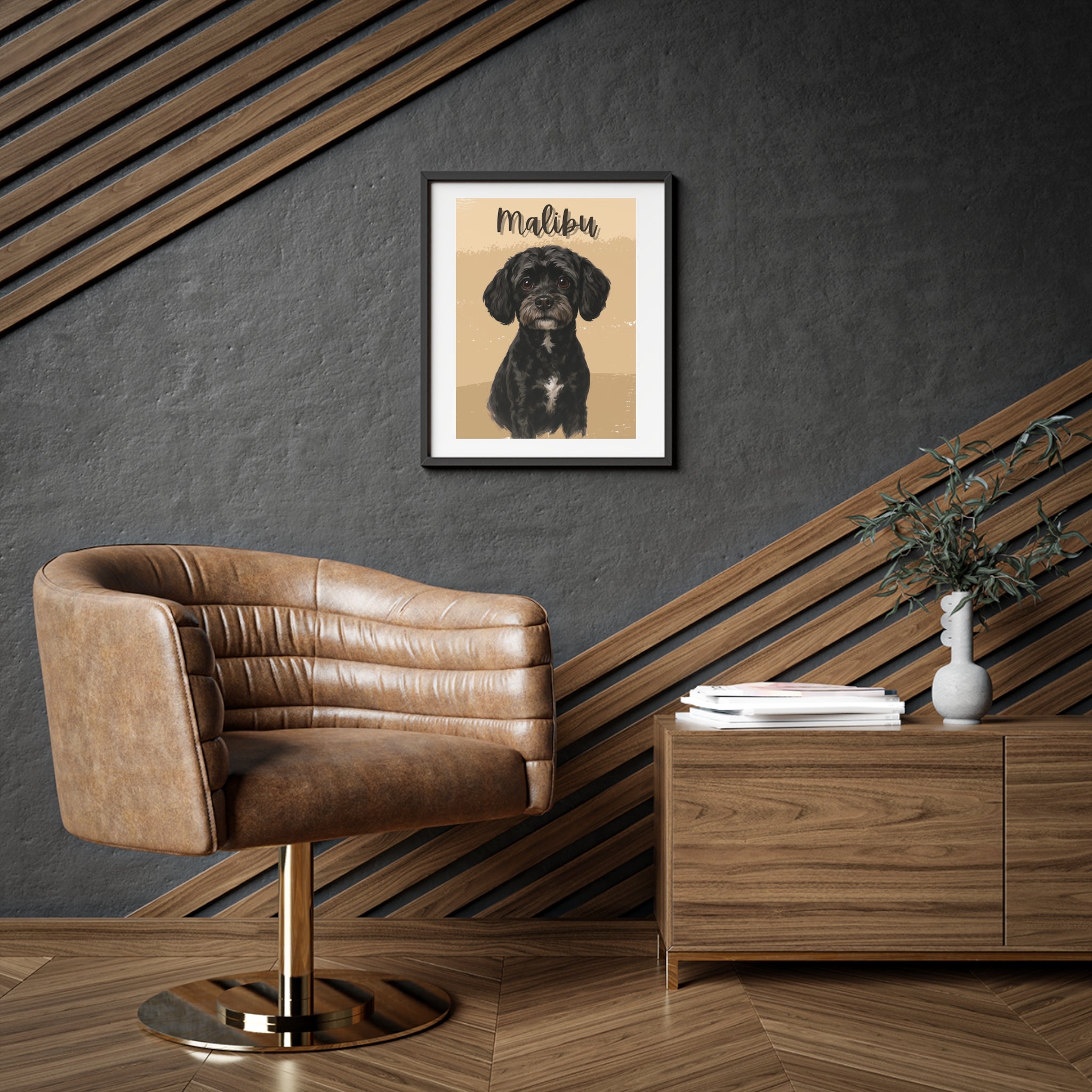 (Charlie) Playful Dog Framed Poster
