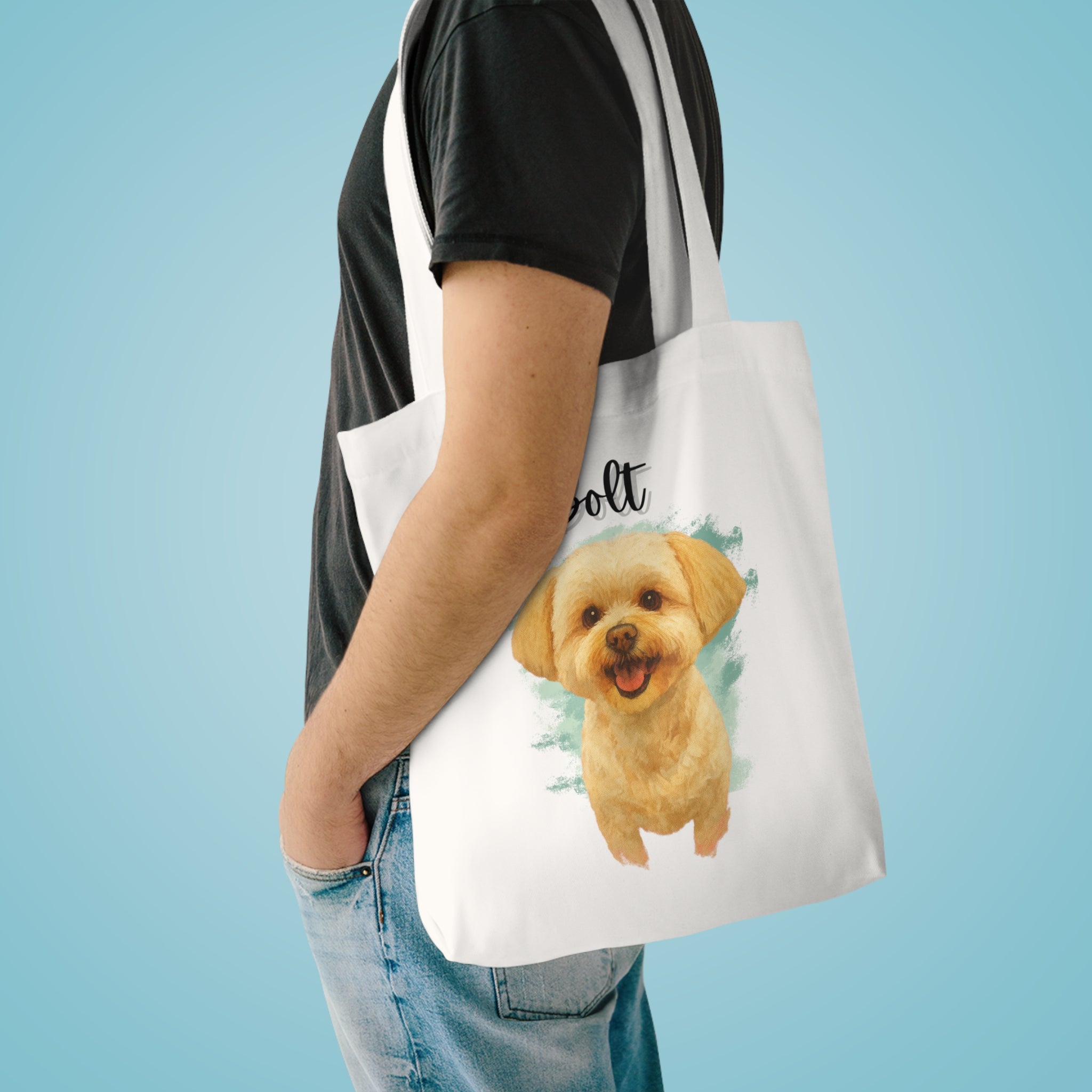 (Bolt) Personalized Dog Lover Tote Bag