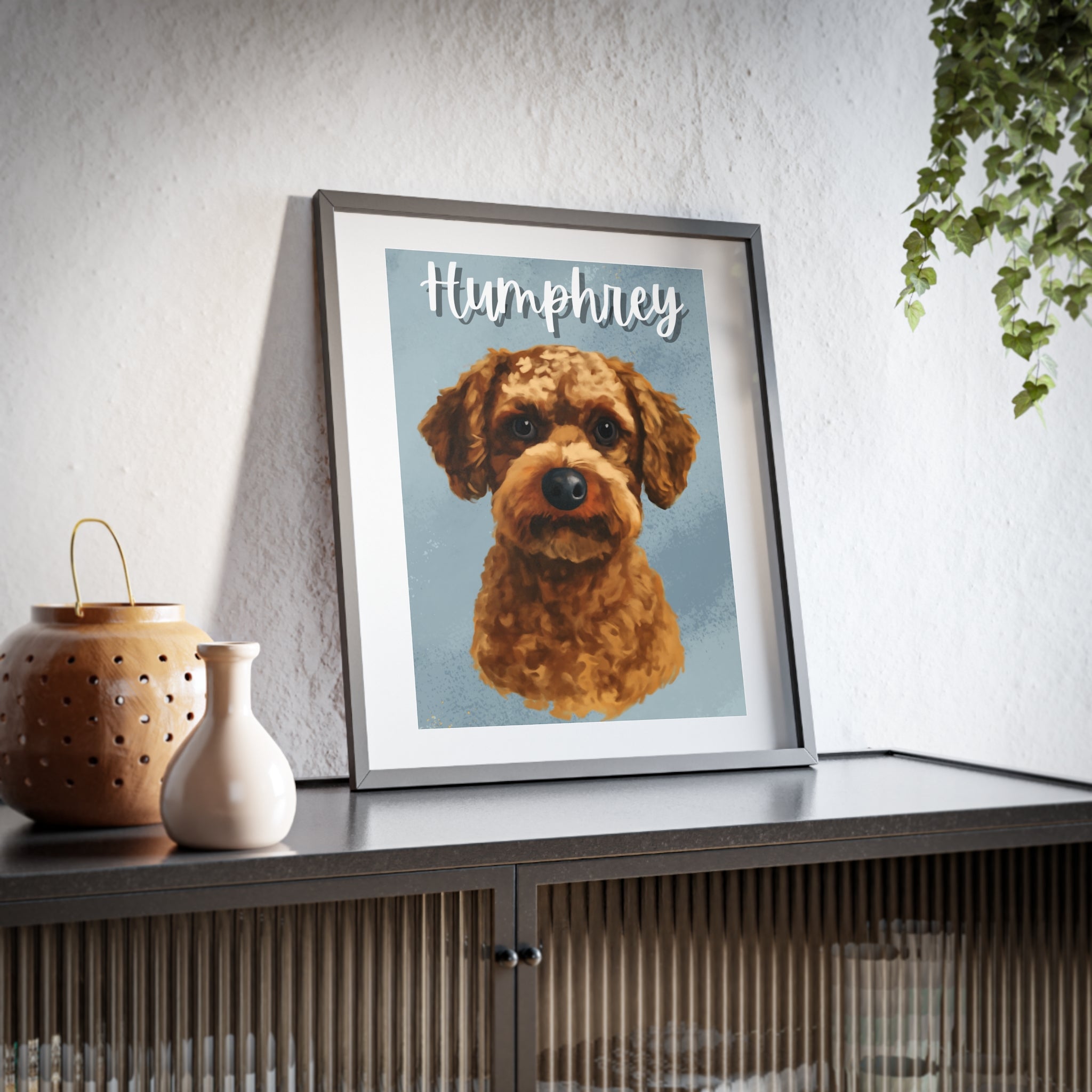 (Humphrey) Playful Dog Framed Poster
