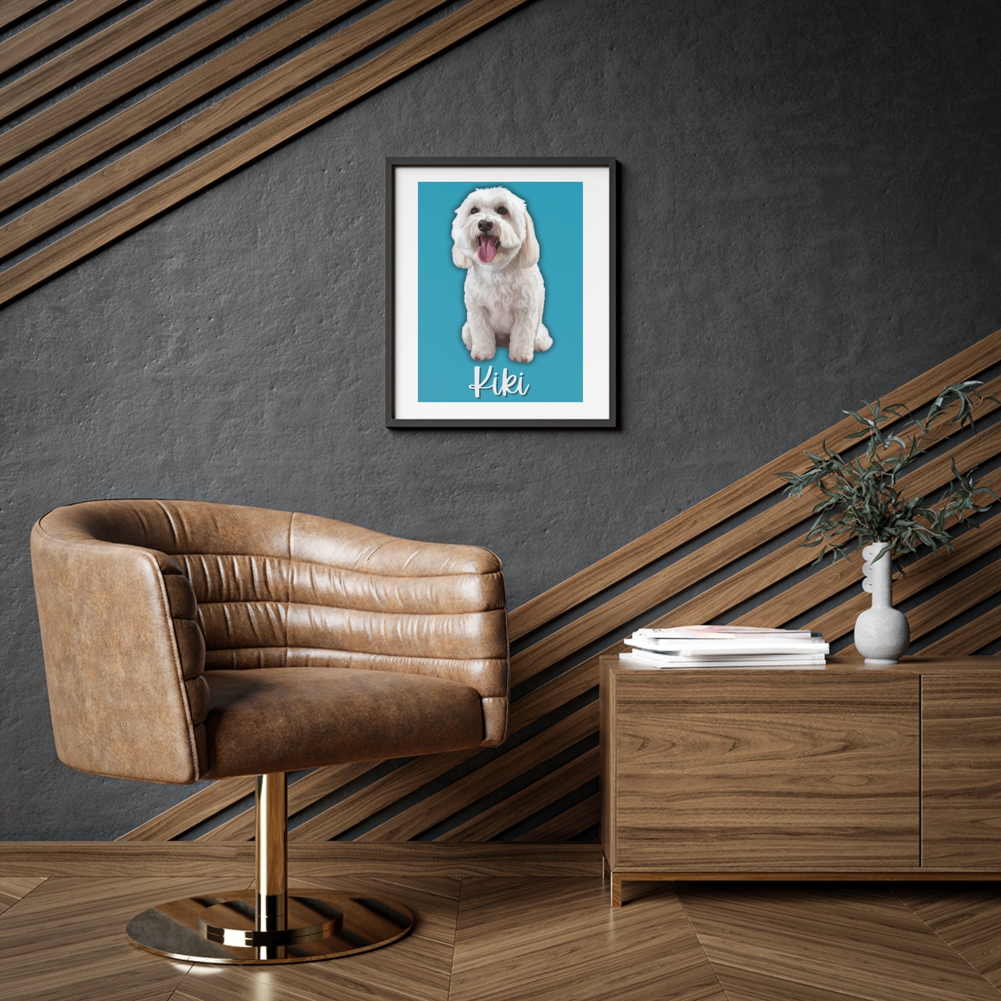 (Kiki) Playful Dog Framed Poster