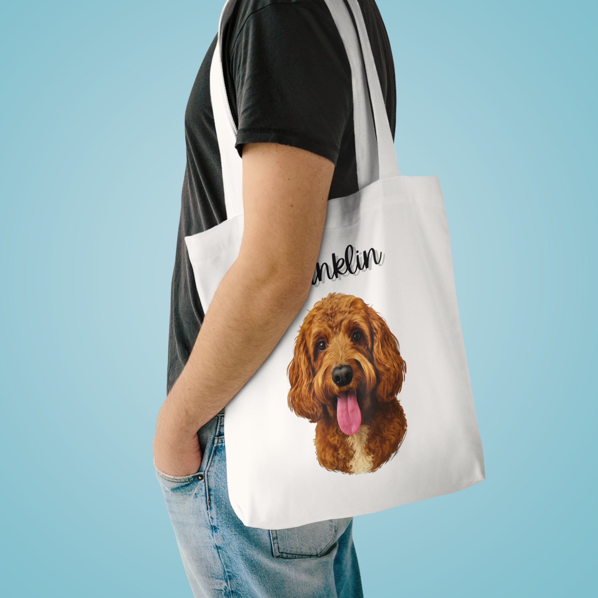 (Franklin) Personalized Dog Lover Tote Bag
