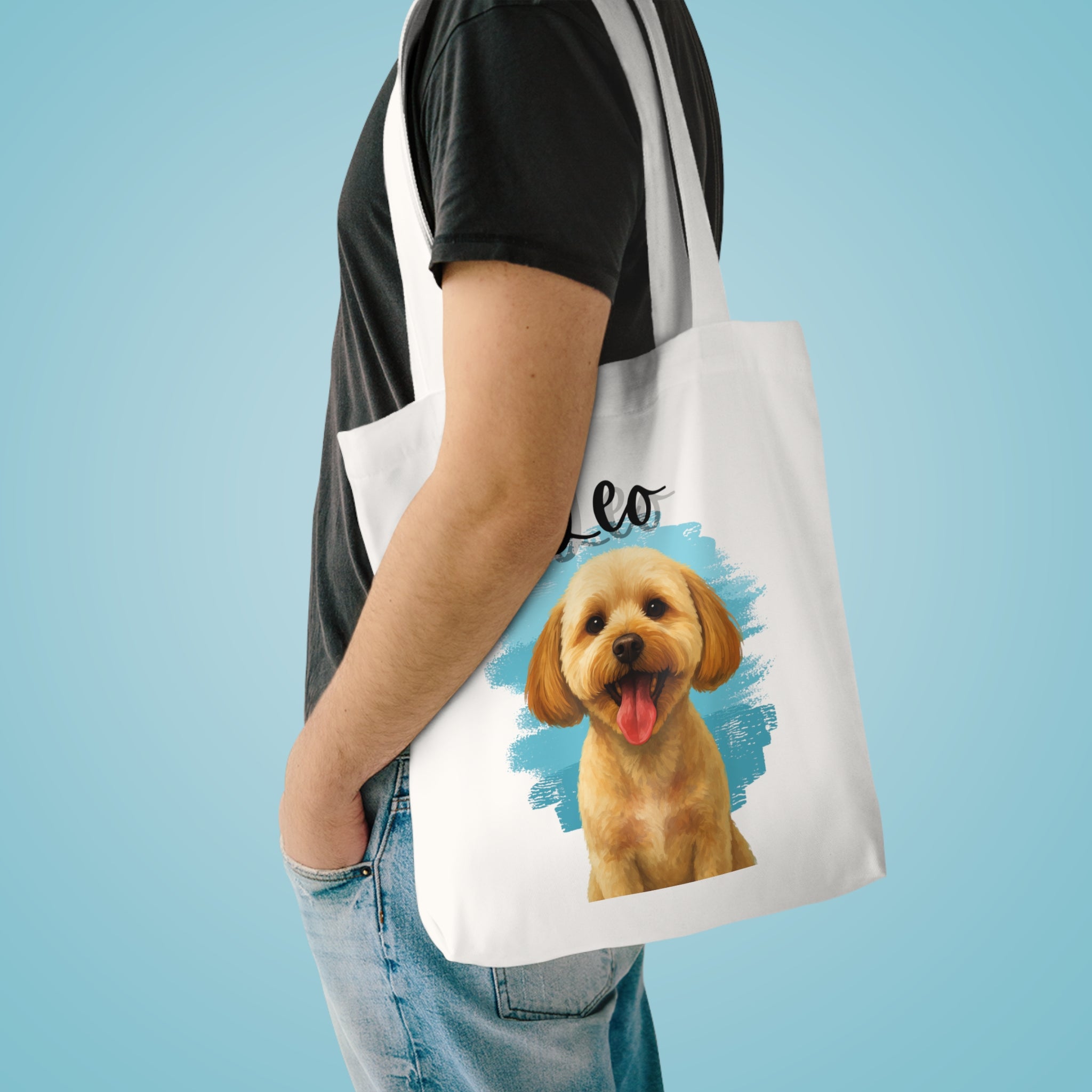 (Leo) Personalized Dog Lover Tote Bag