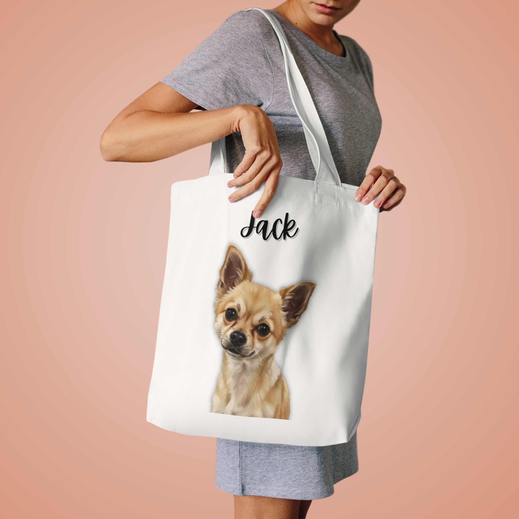 (Jack) Personalized Dog Lover Tote Bag