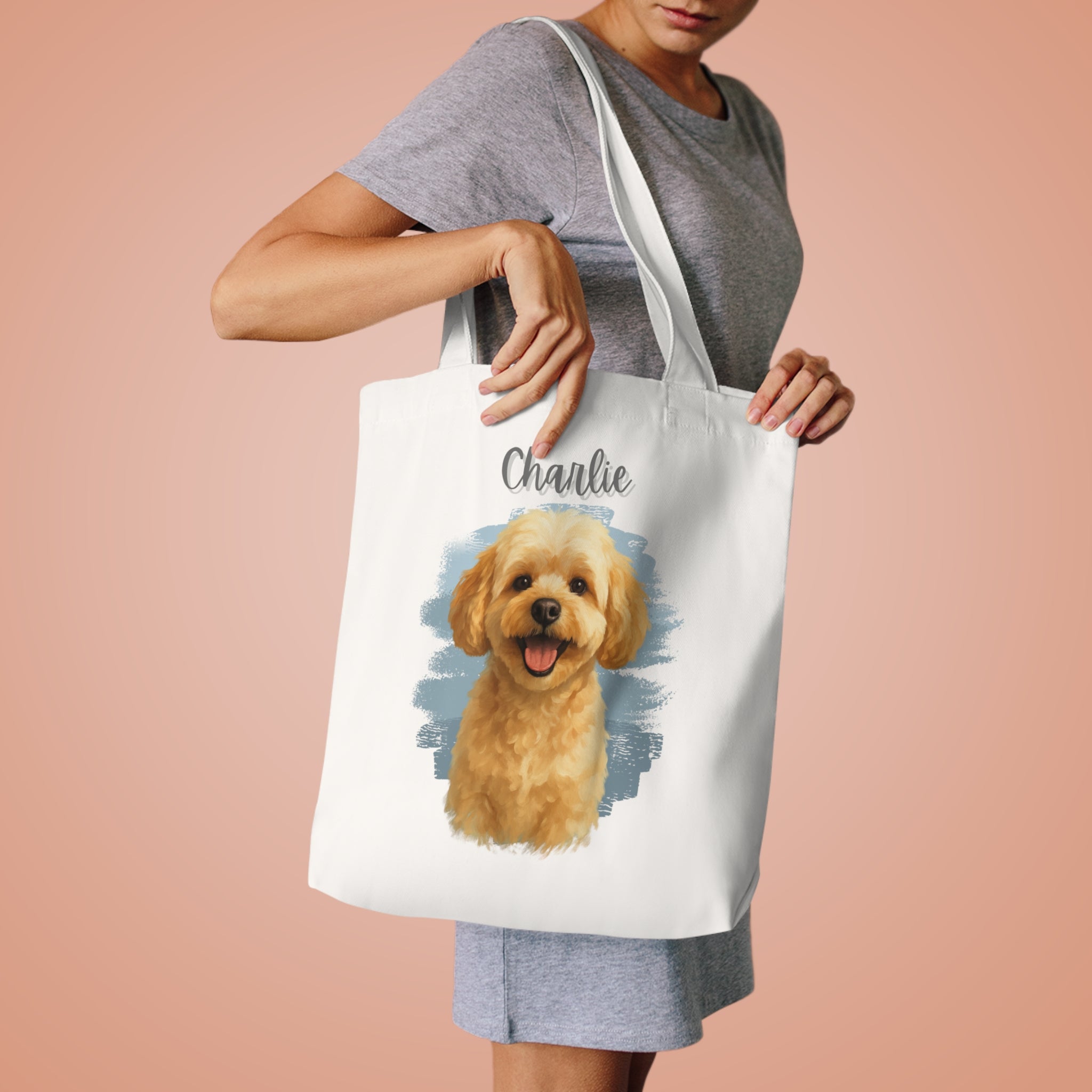 (Charlie) Personalized Dog Lover Tote Bag