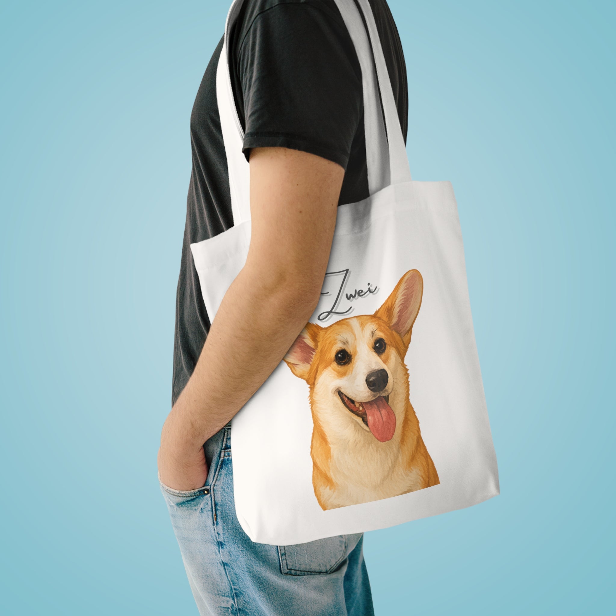 (Zwei) Personalized Dog Lover Tote Bag