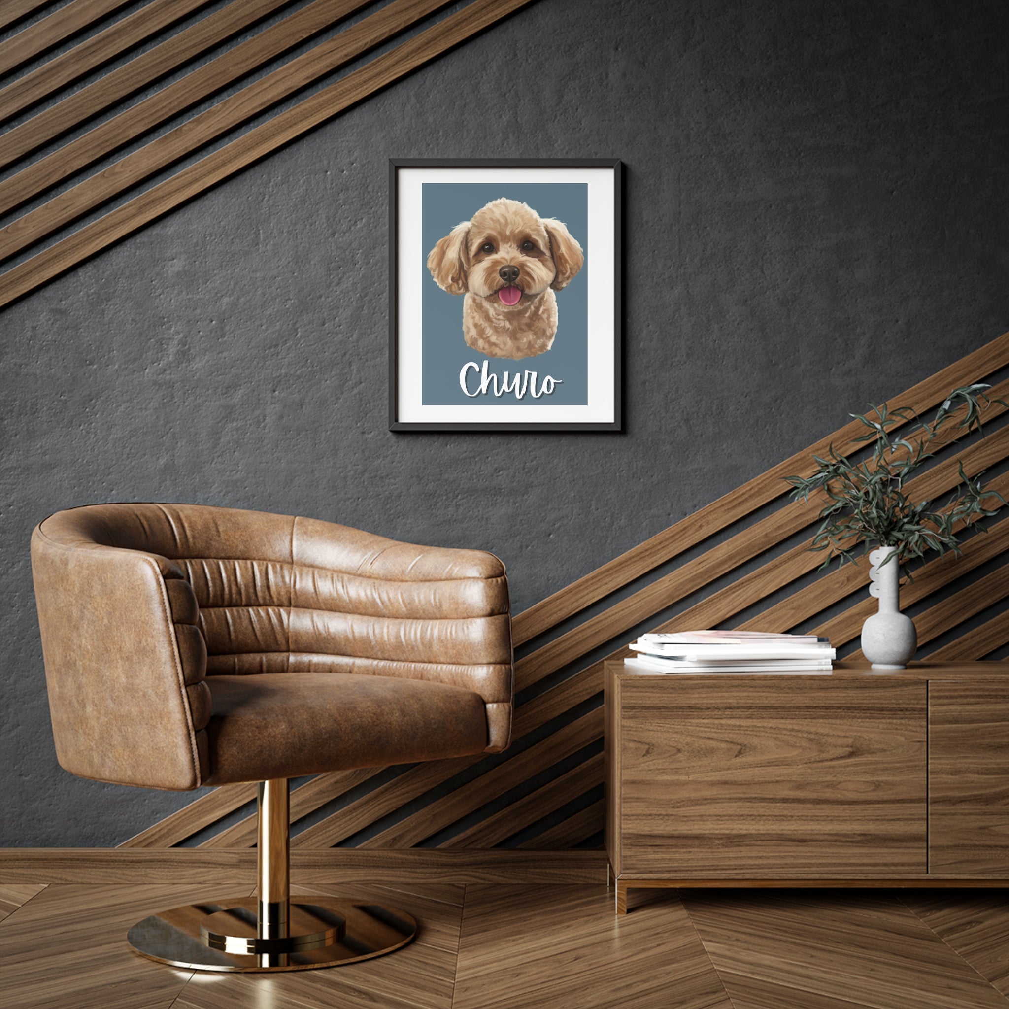 (Churo) Playful Dog Framed Poster