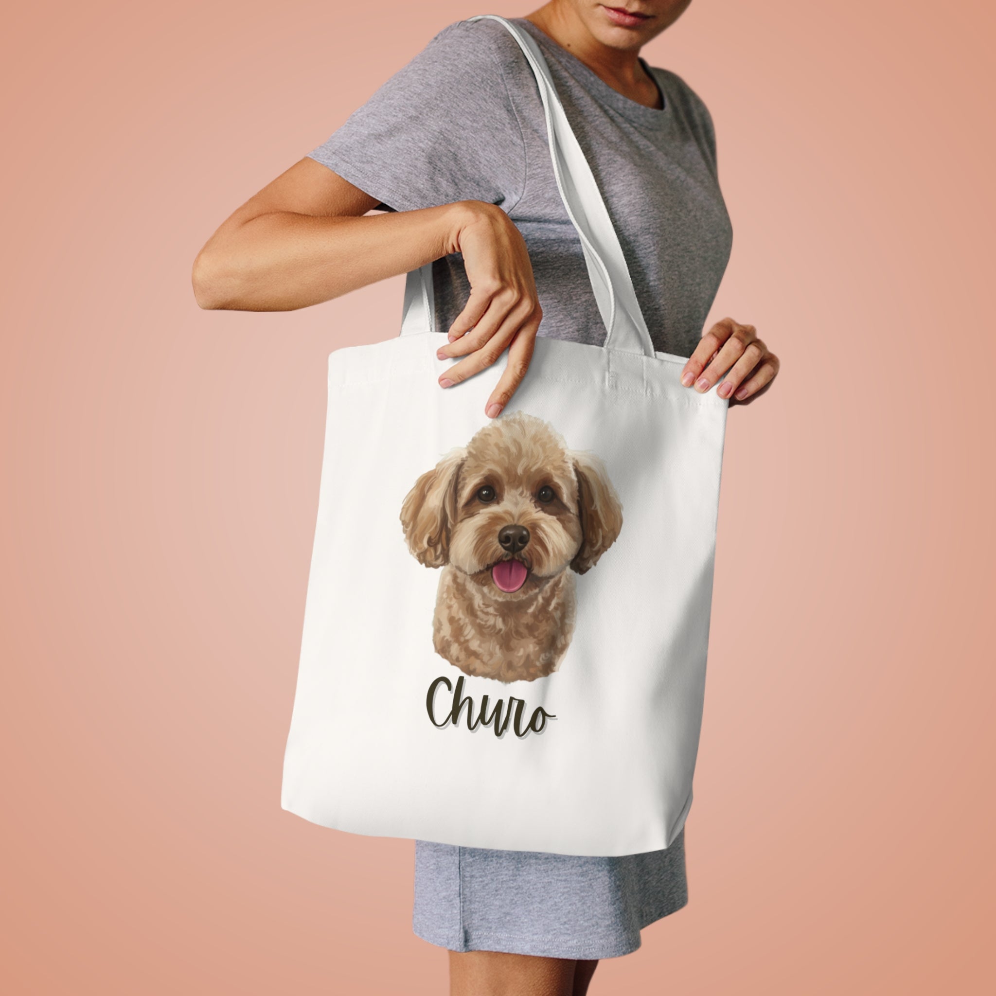 (Churo) Personalized Dog Lover Tote Bag