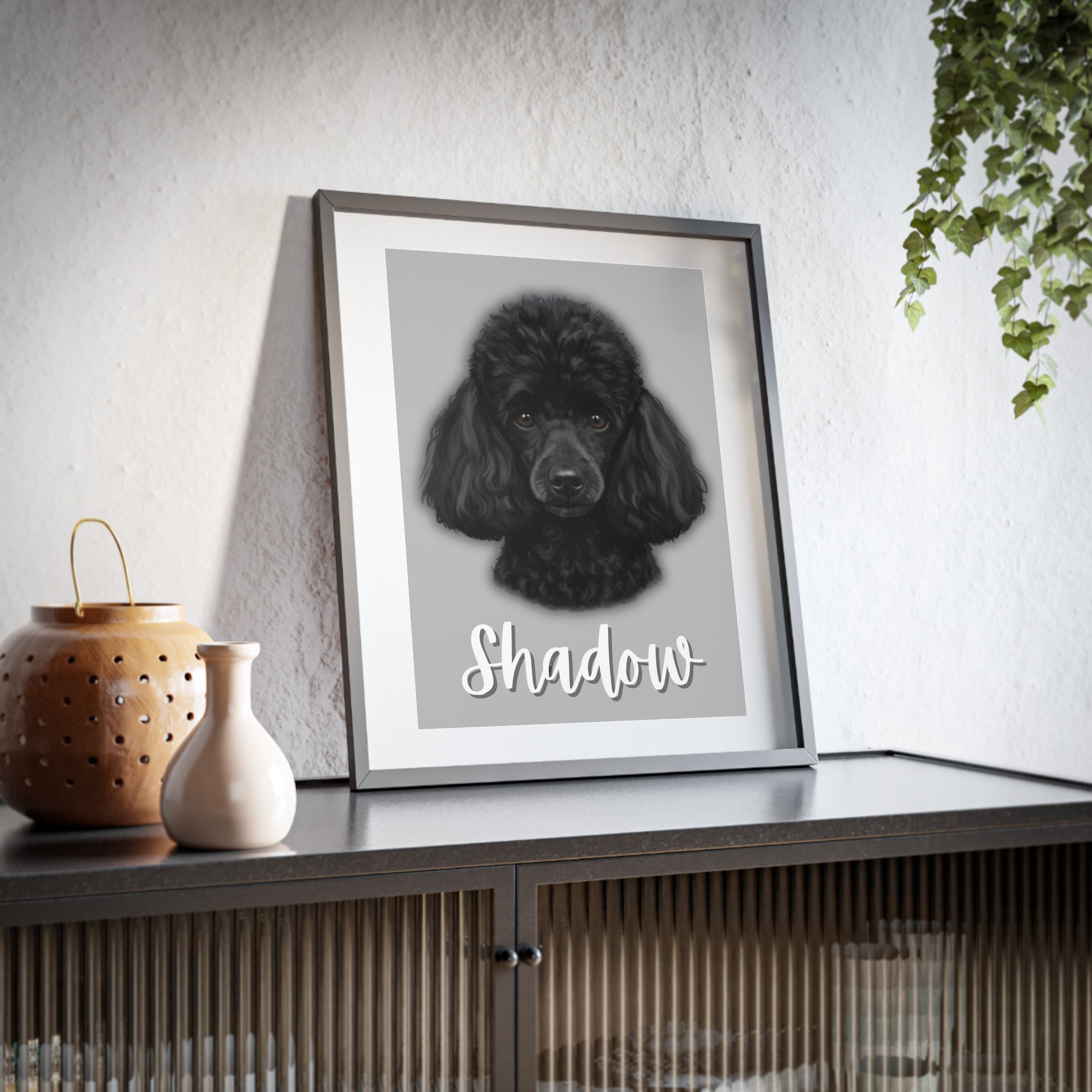 (Shadow) Playful Dog Framed Poster