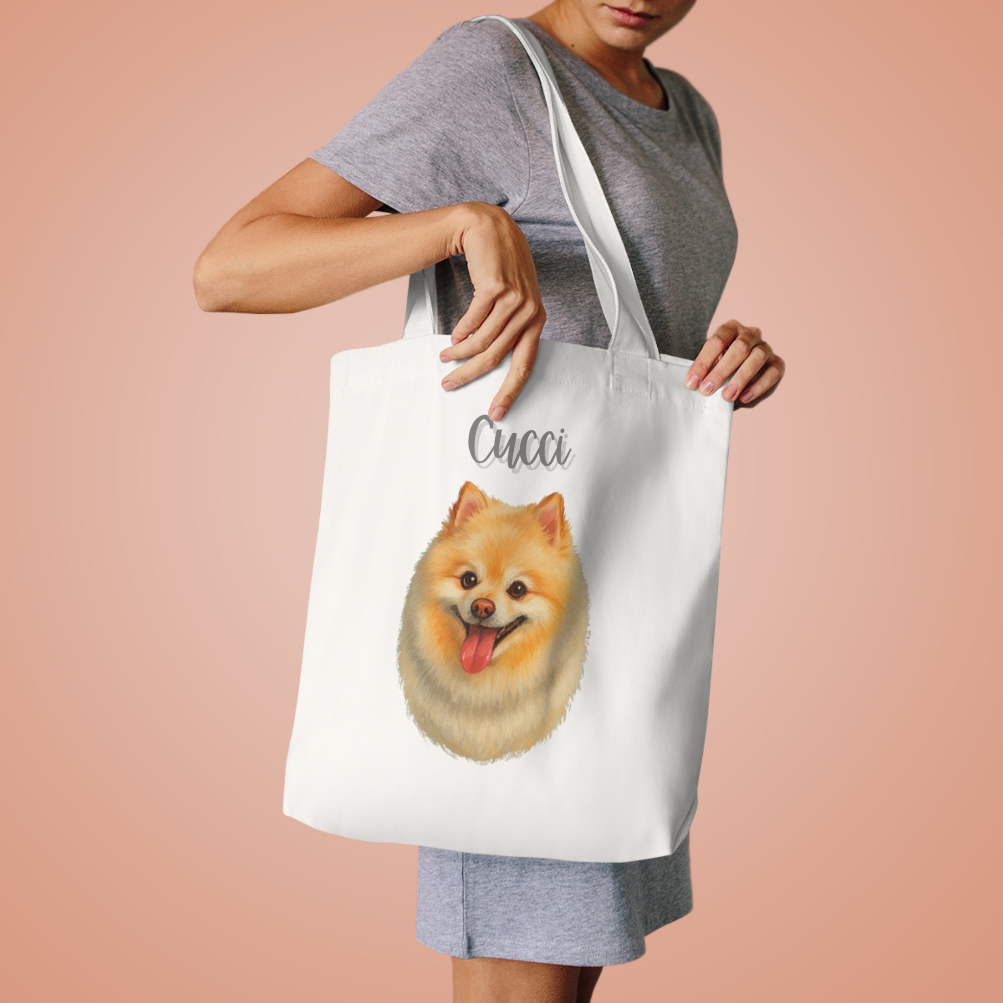 (Cucci) Personalized Dog Lover Tote Bag