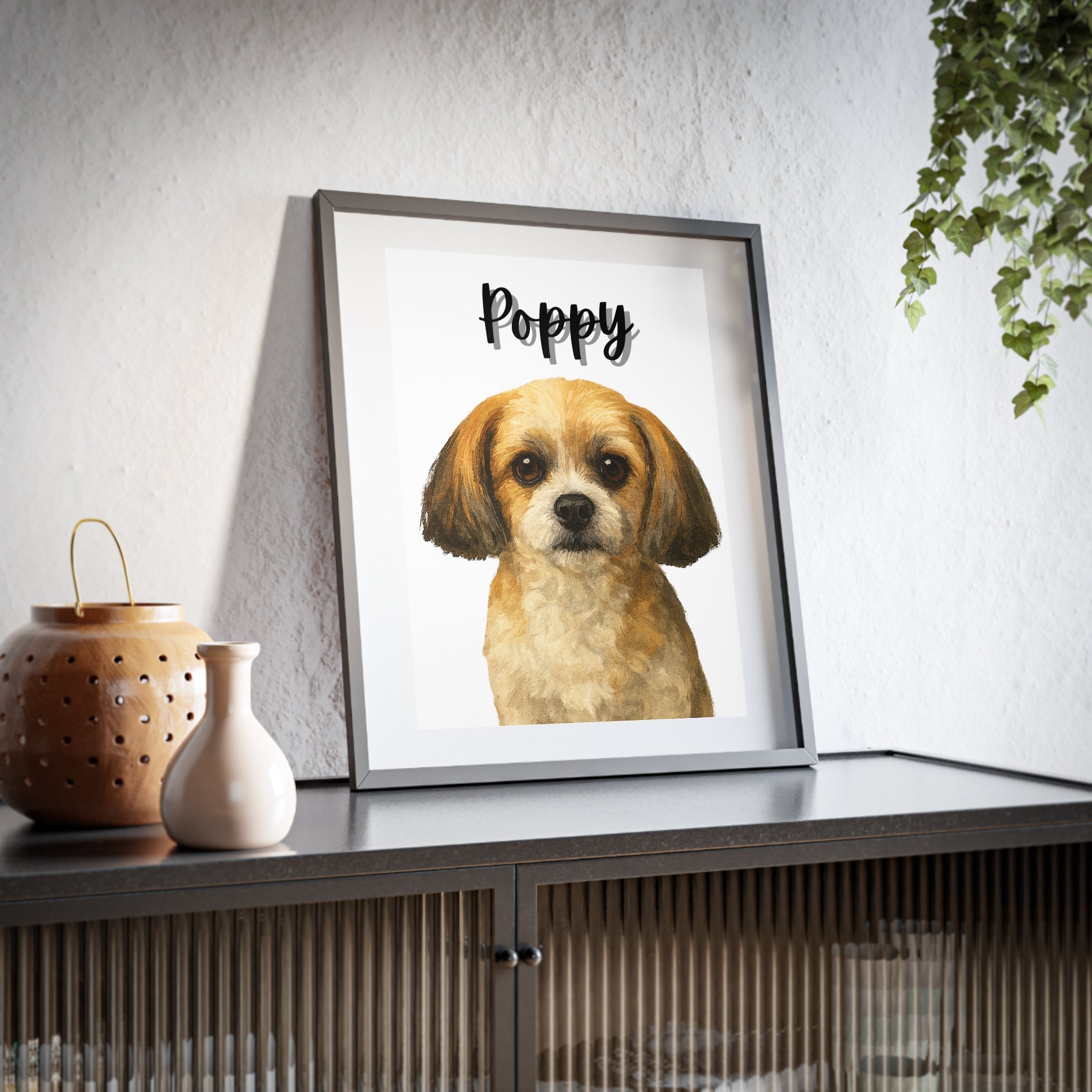 (Poppy) Playful Dog Framed Poster