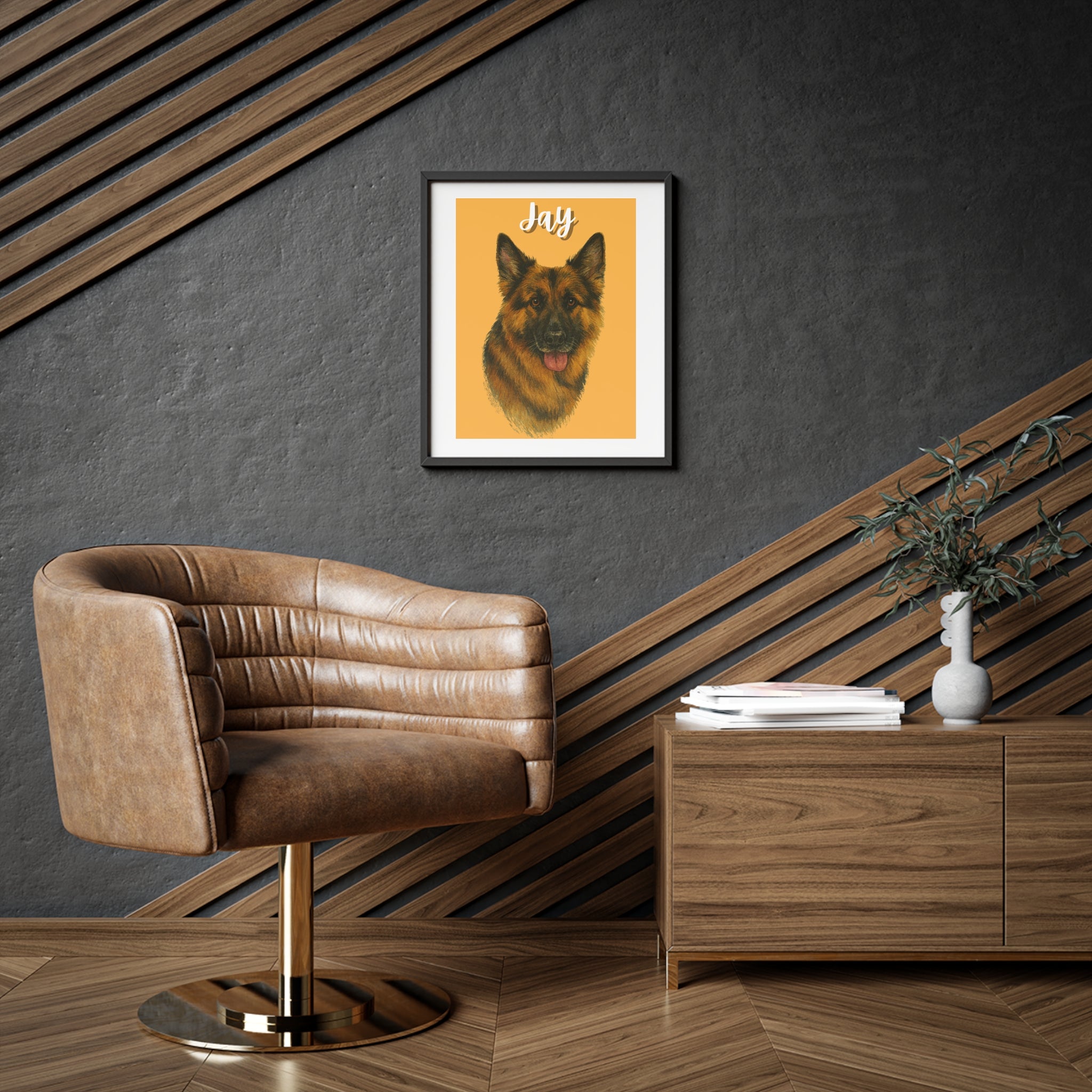 (Jay) Playful Dog Framed Poster
