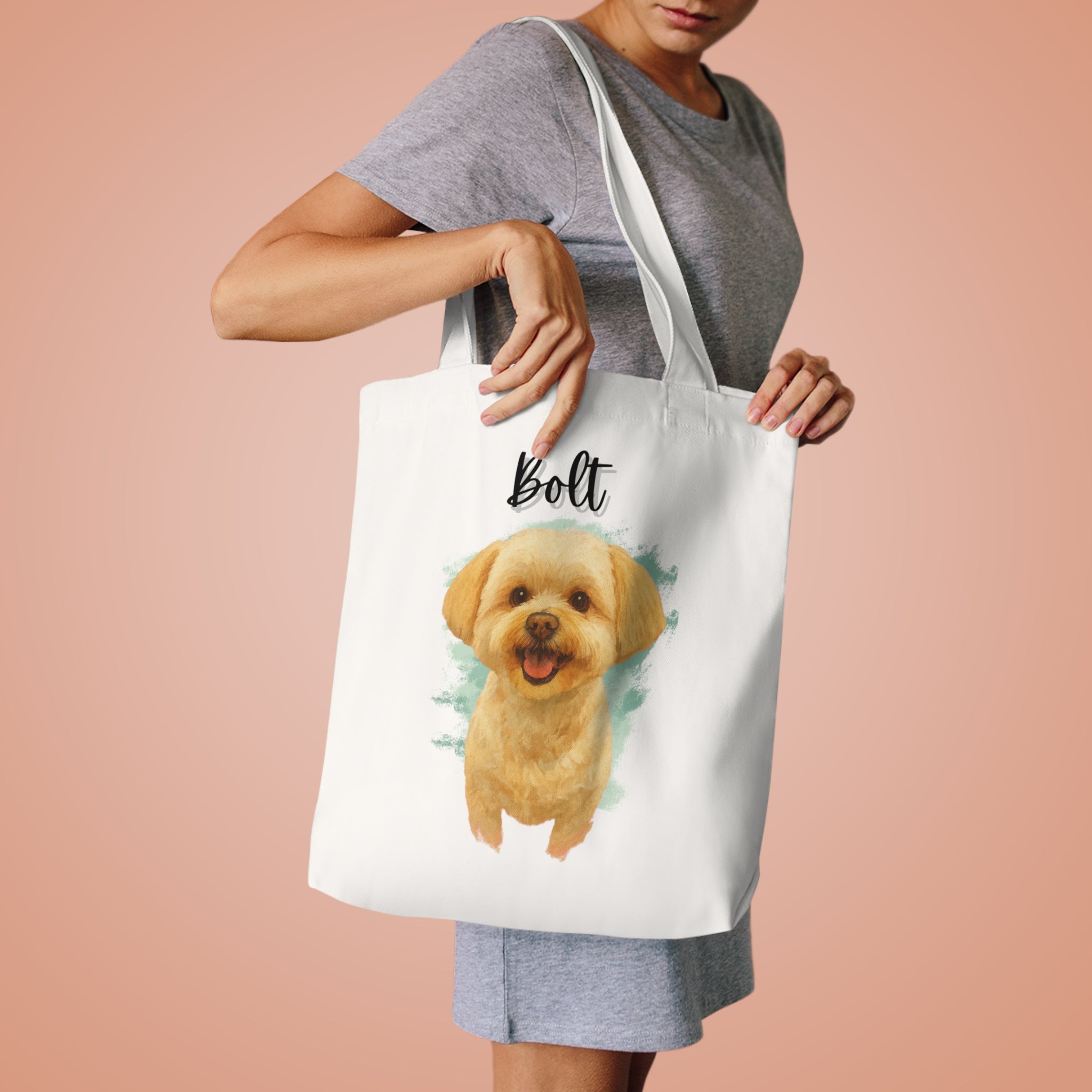 (Bolt) Personalized Dog Lover Tote Bag