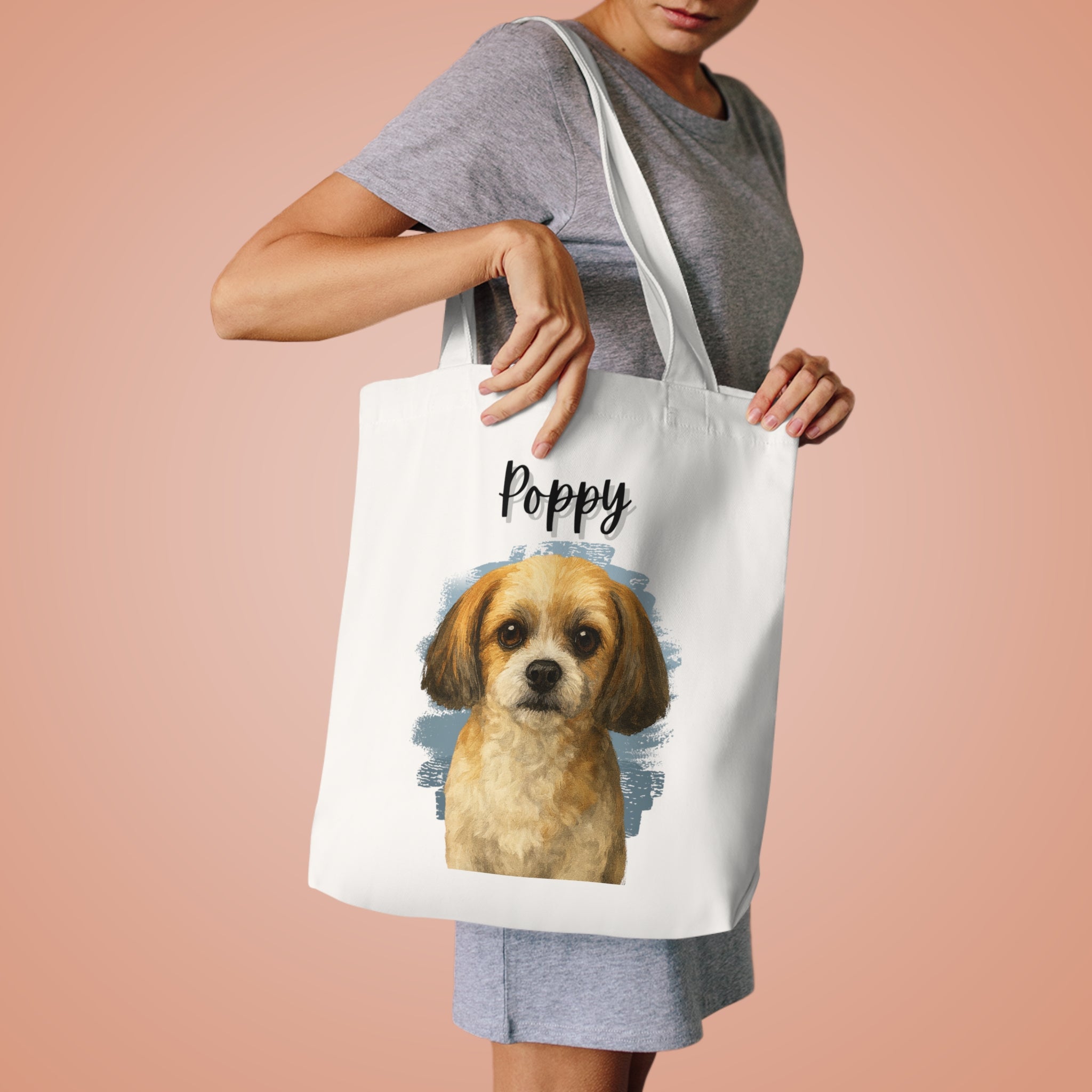 (Poppy) Personalized Dog Lover Tote Bag