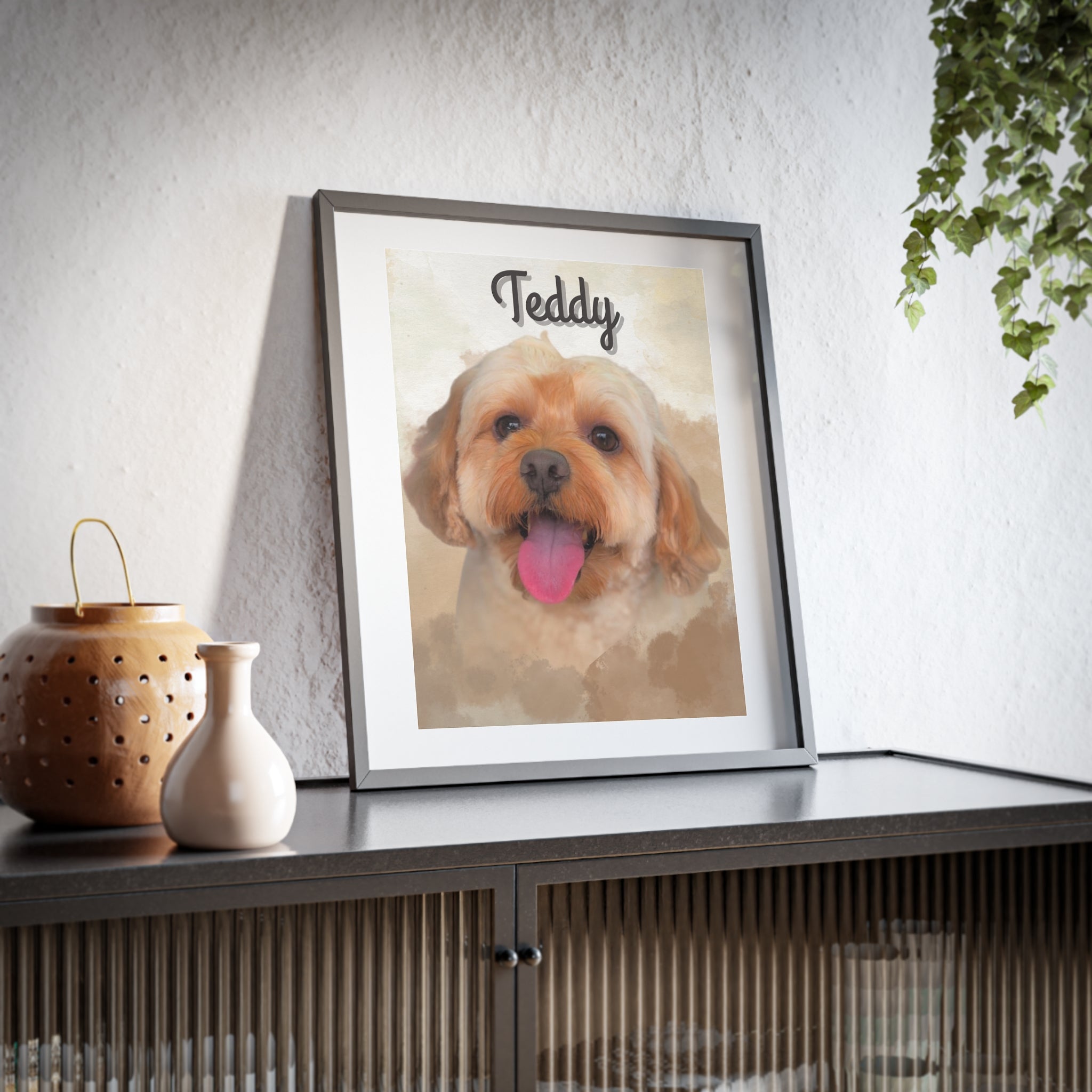 (Teddy) Playful Dog Framed Poster