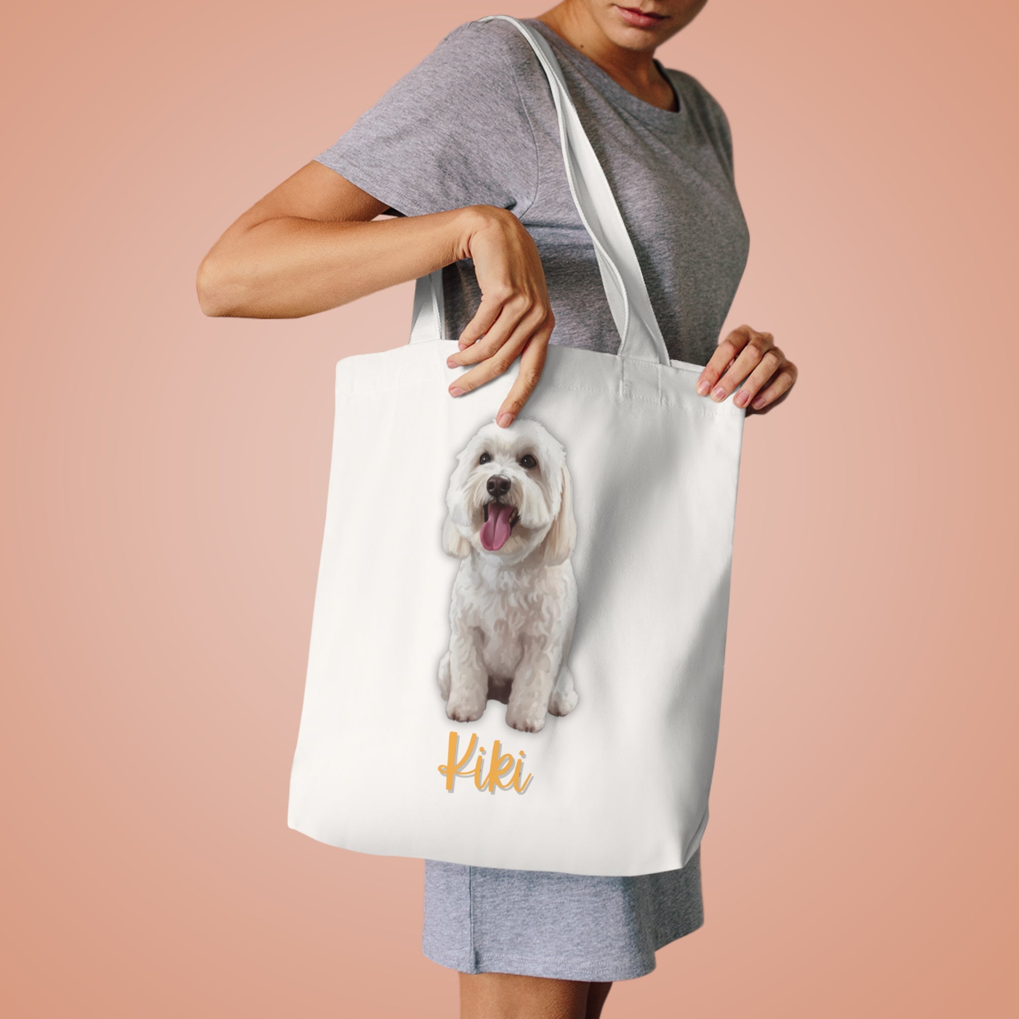 (Kiki) Personalized Dog Lover Tote Bag