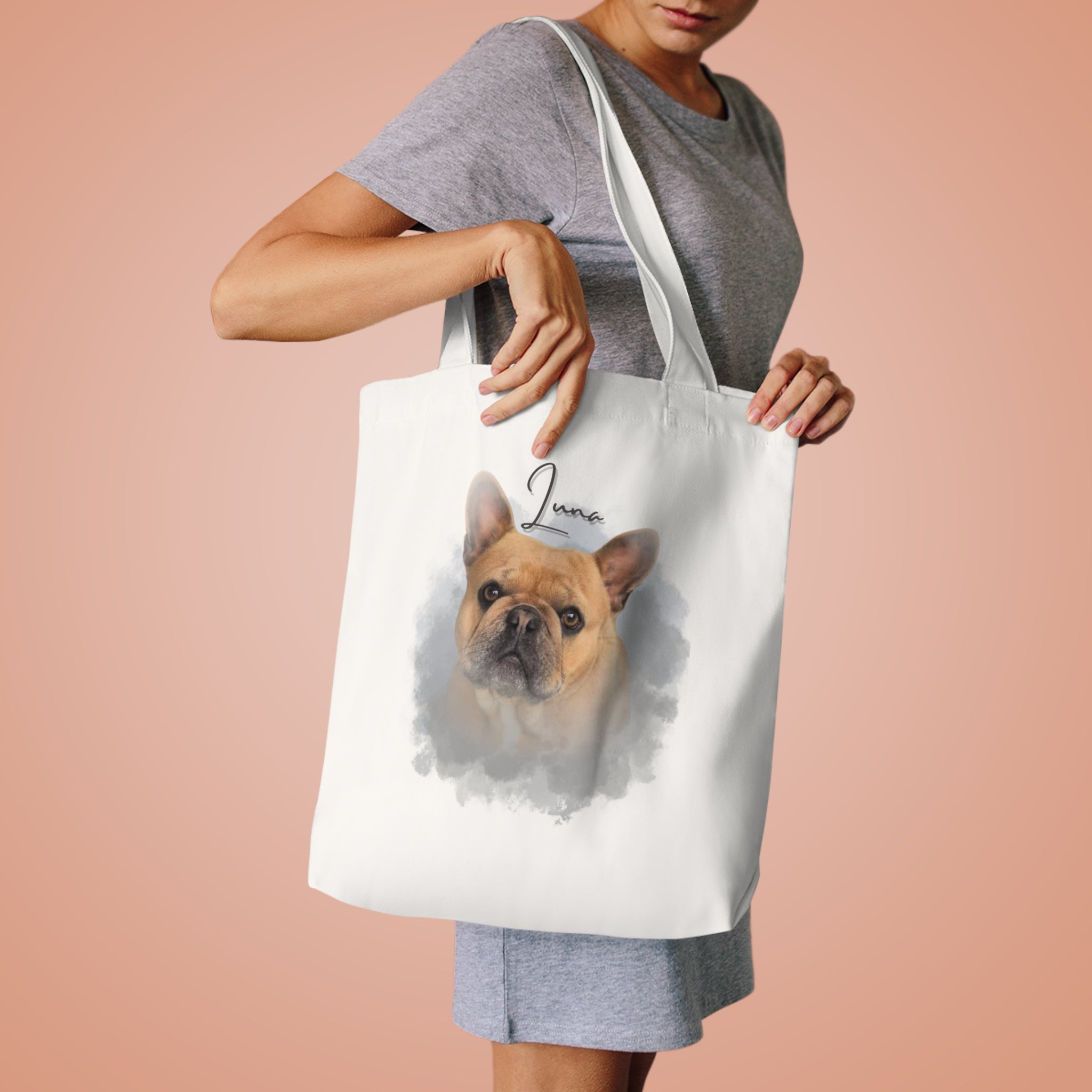 (Luna) Personalized Dog Lover Tote Bag