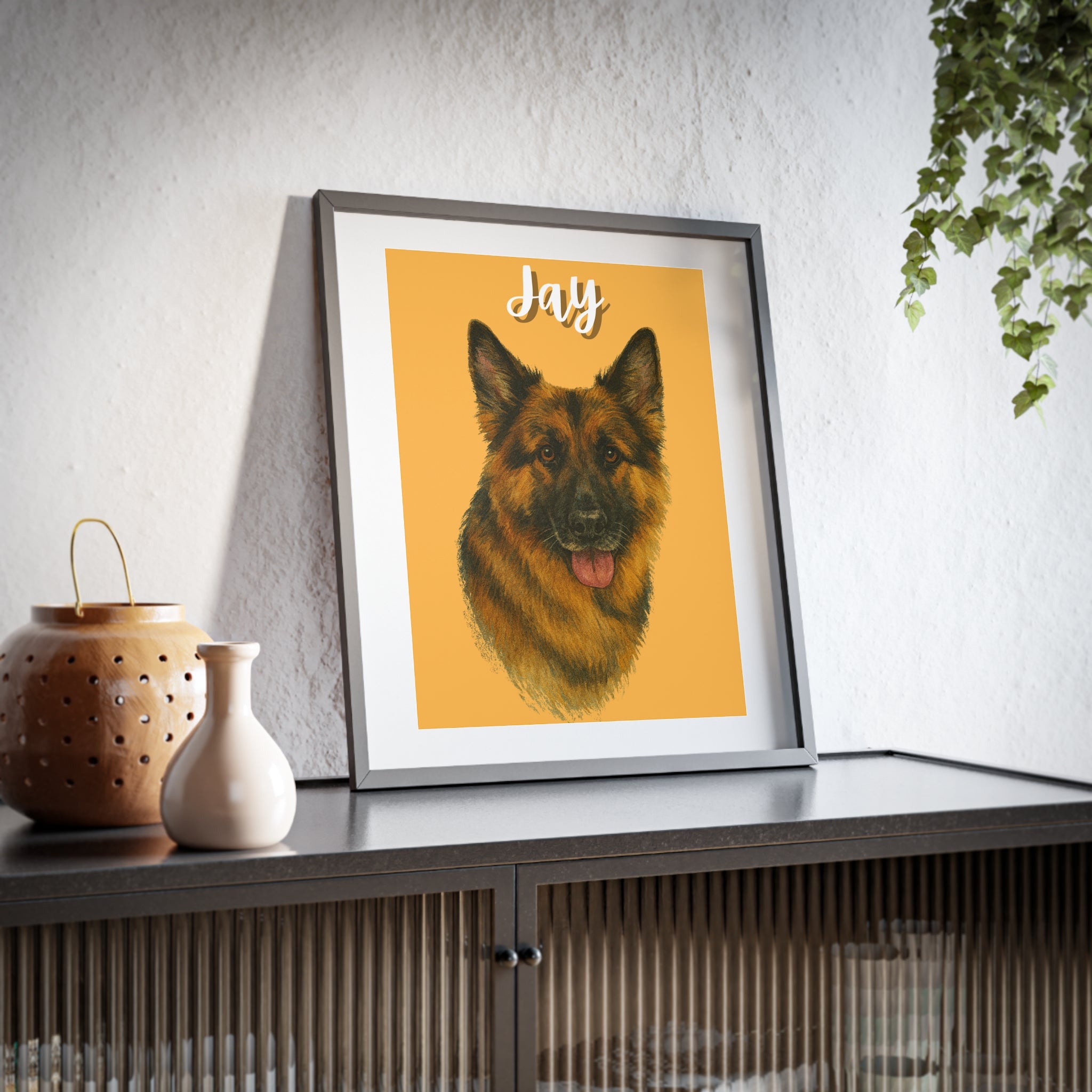 (Jay) Playful Dog Framed Poster