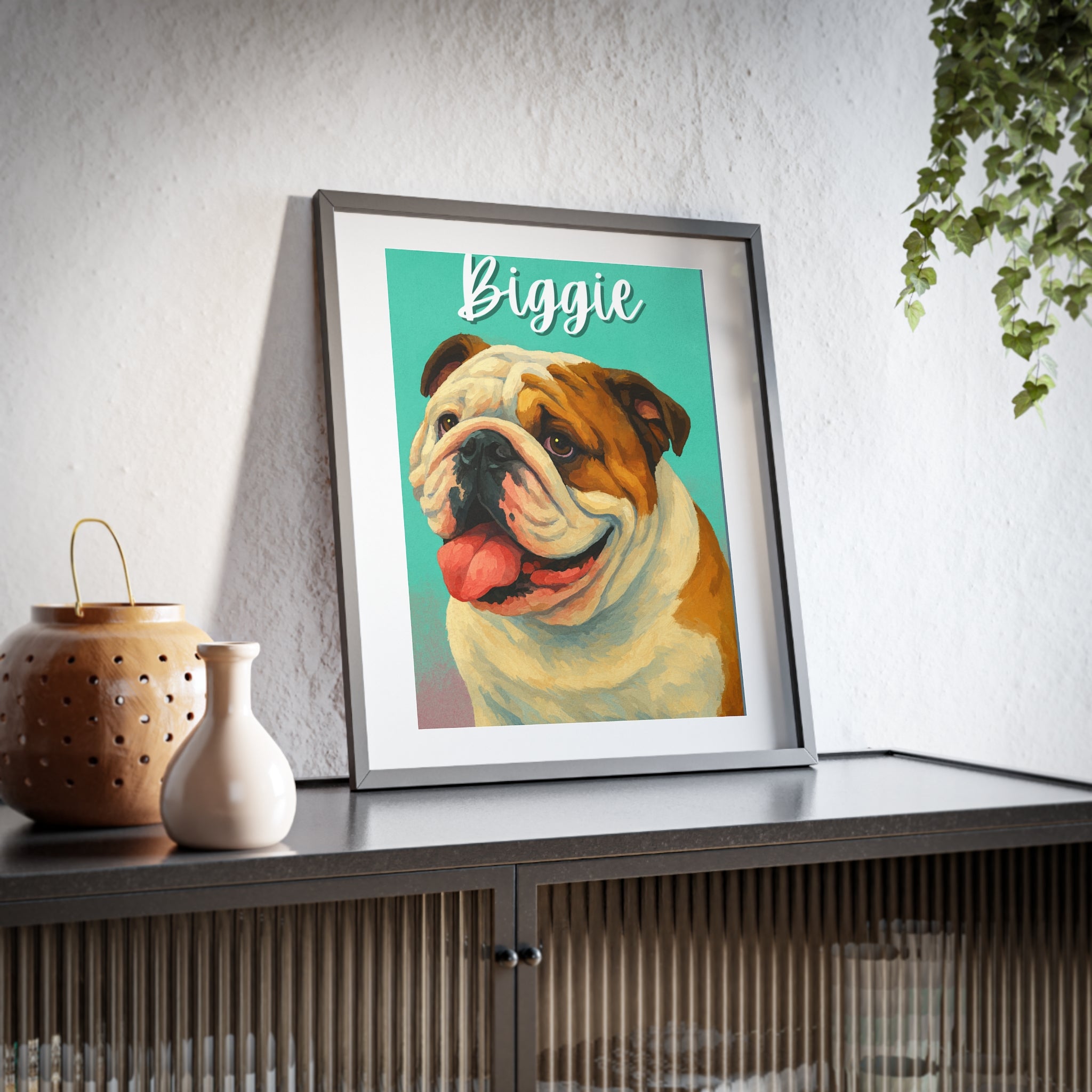 (Biggie) Playful Dog Framed Poster