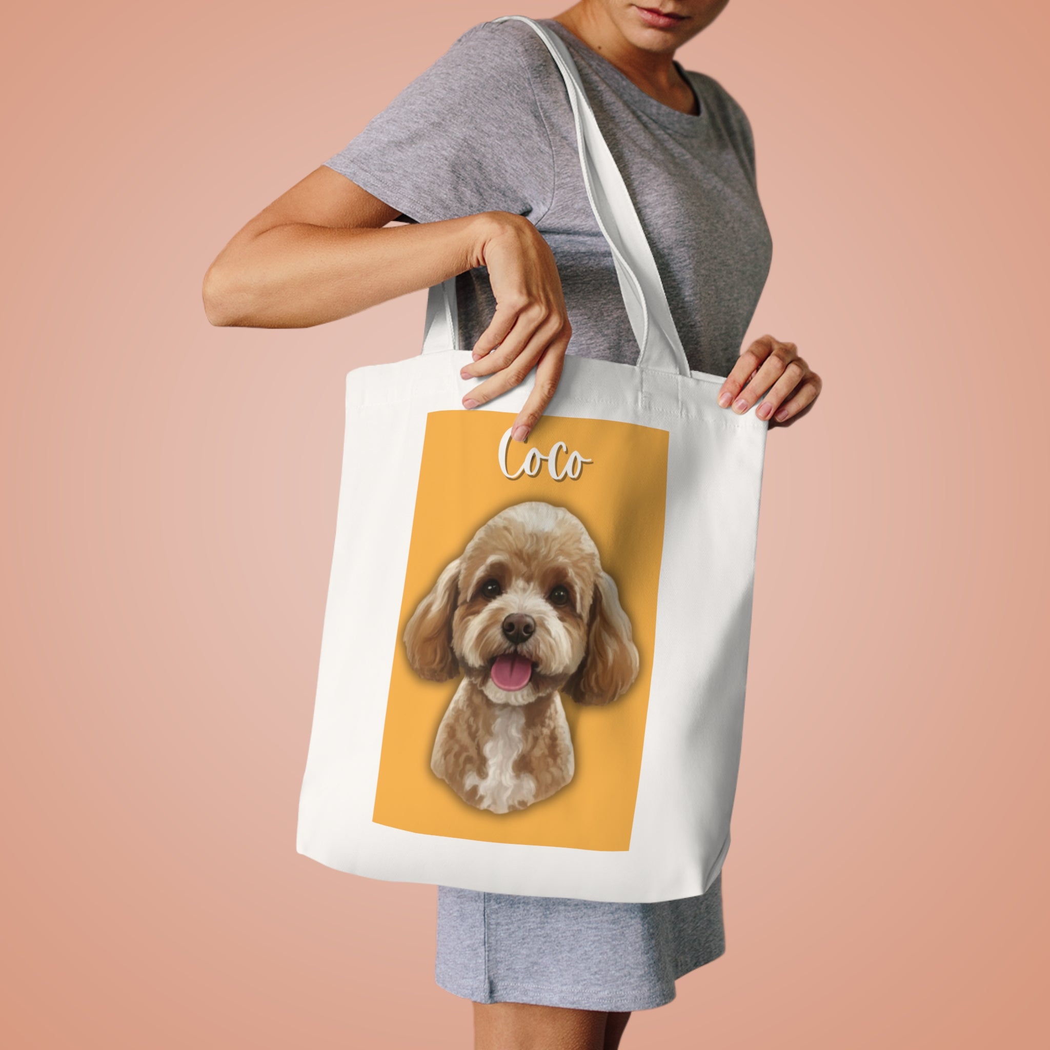 (Coco) Personalized Dog Lover Tote Bag