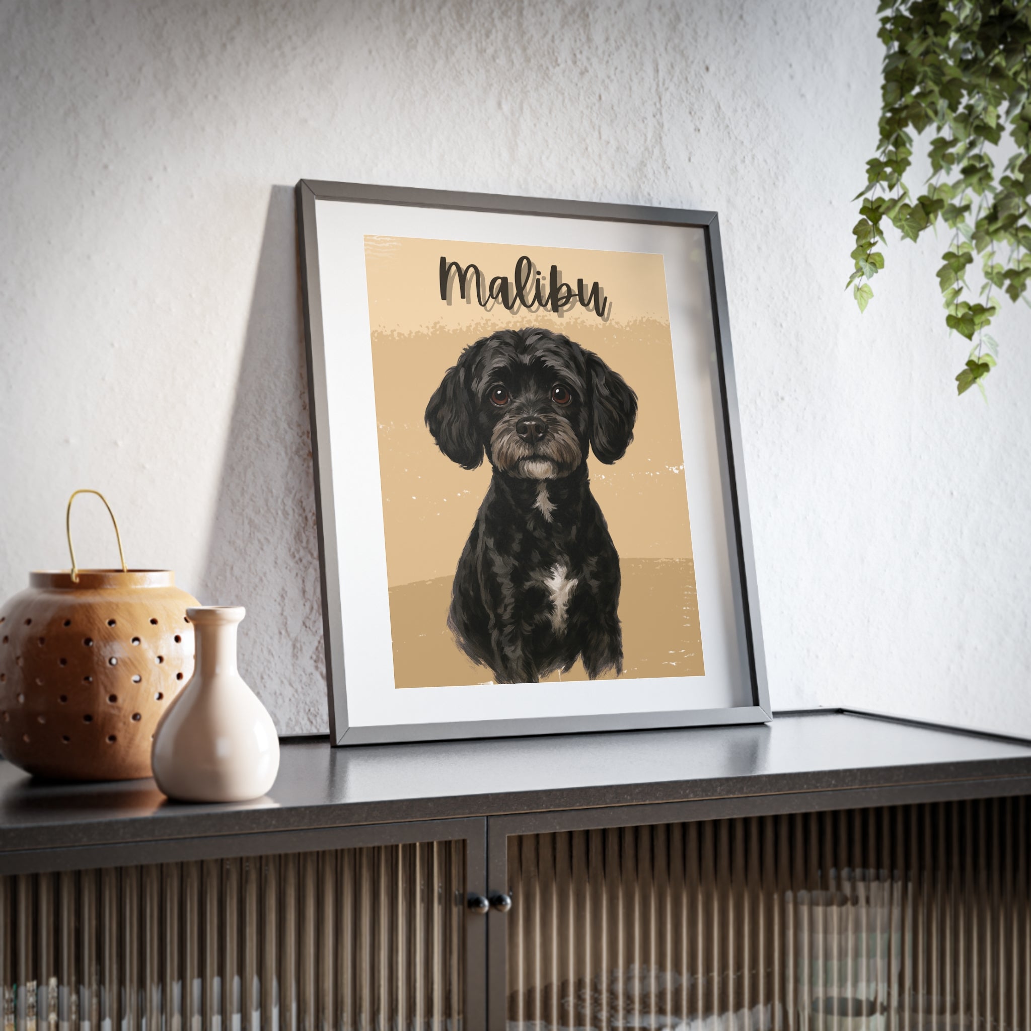 (Charlie) Playful Dog Framed Poster