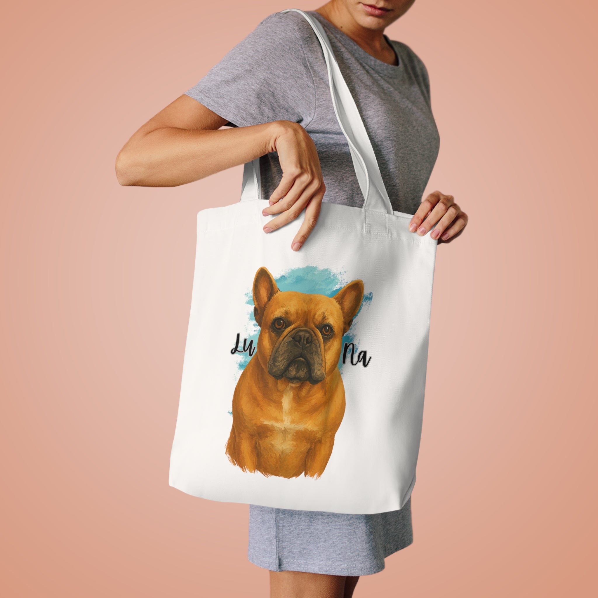 (Luna) Personalized Dog Lover Tote Bag