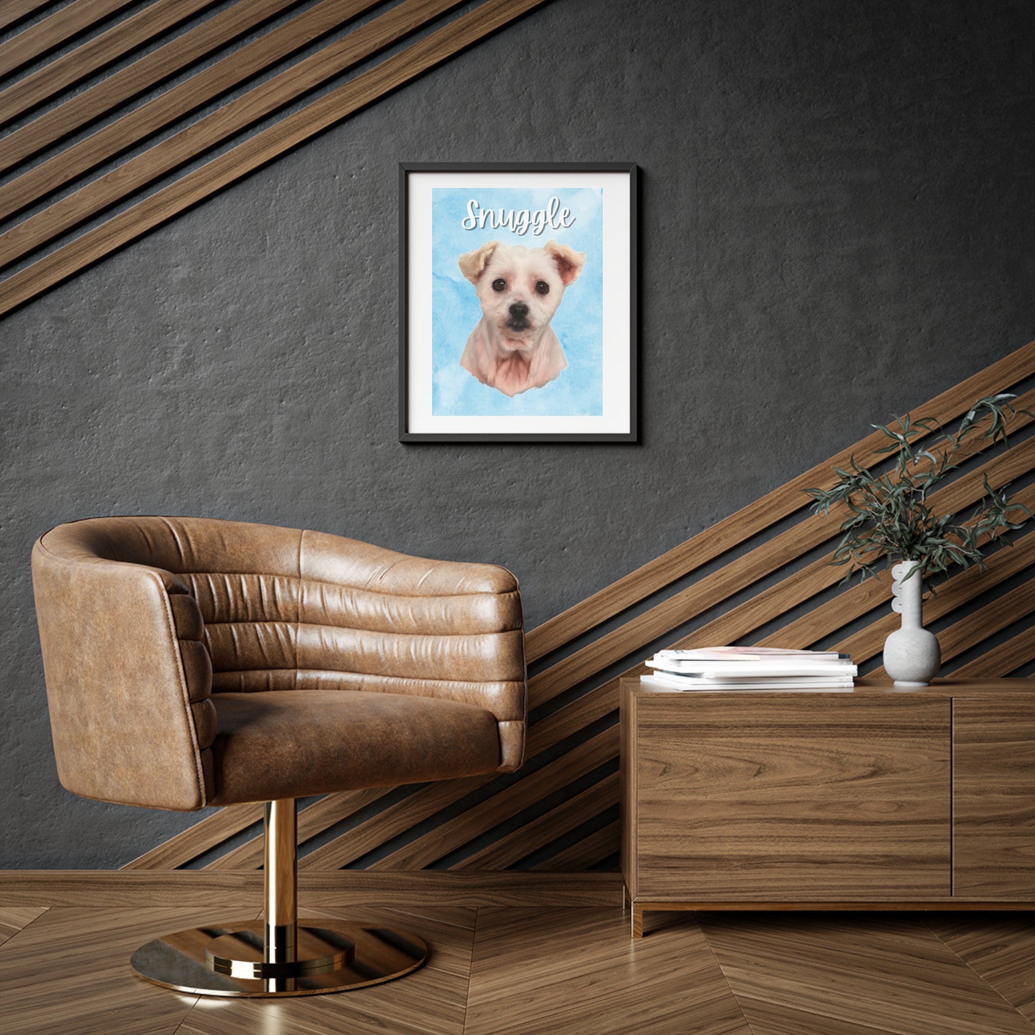 (Snuggle) Playful Dog Framed Poster