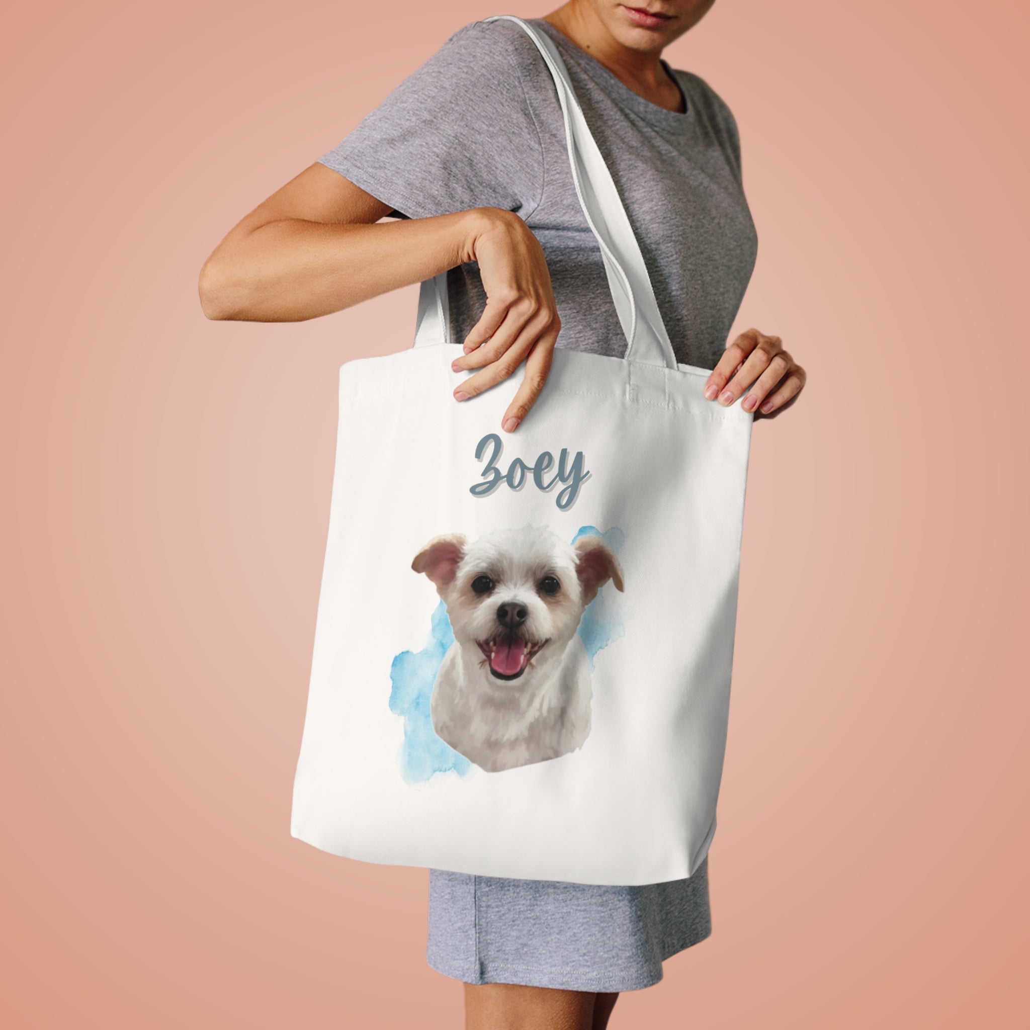 (Zoey) Personalized Dog Lover Tote Bag