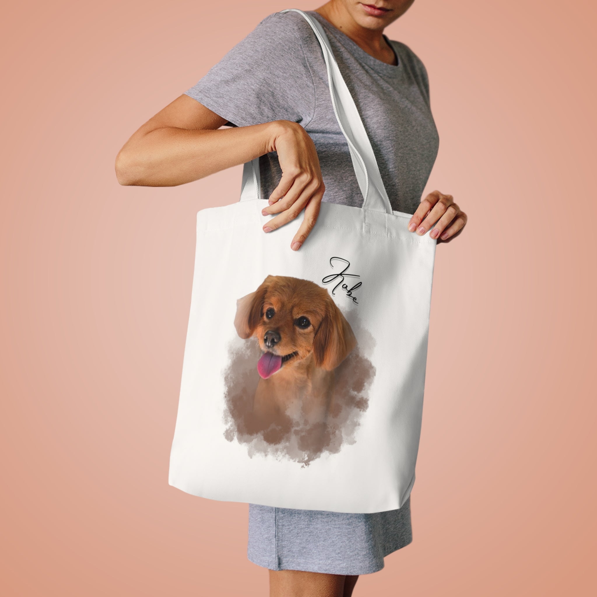 (Kobe) Personalized Dog Lover Tote Bag