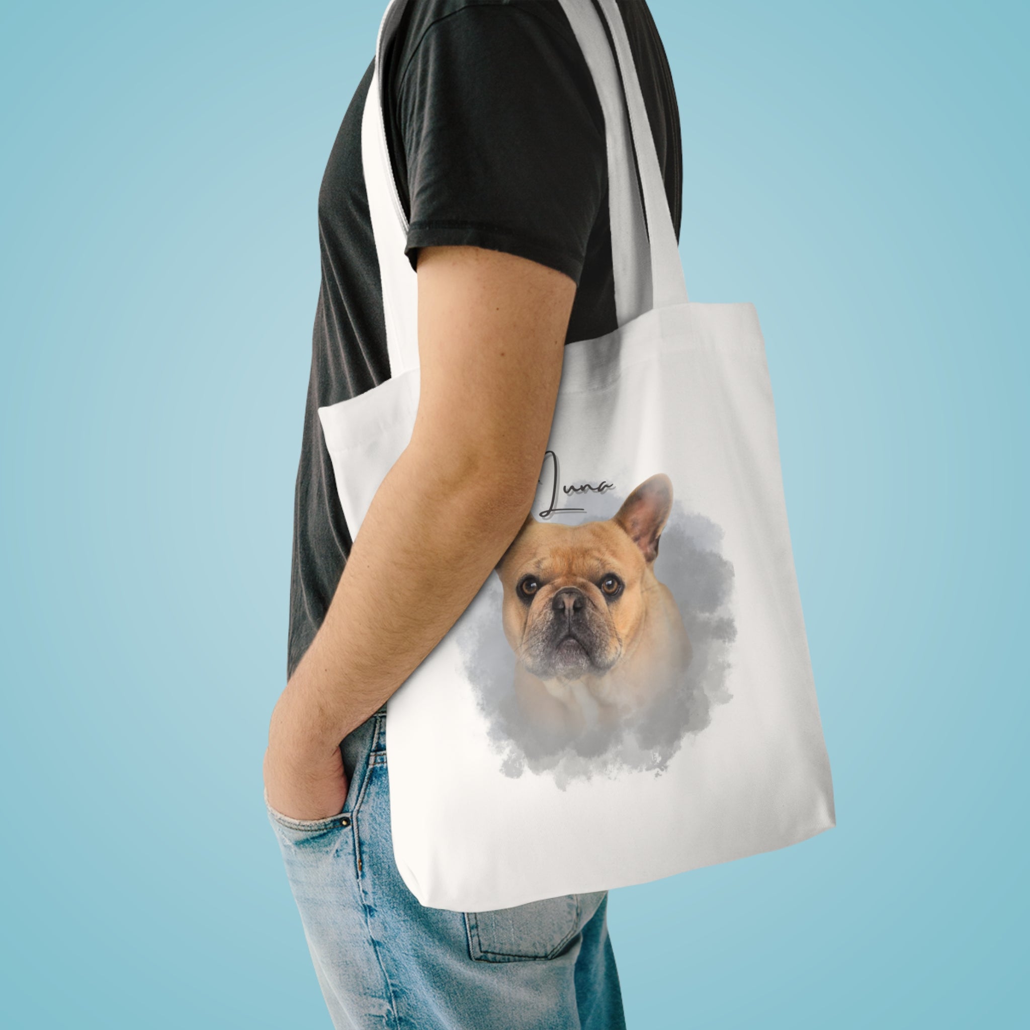 (Luna) Personalized Dog Lover Tote Bag