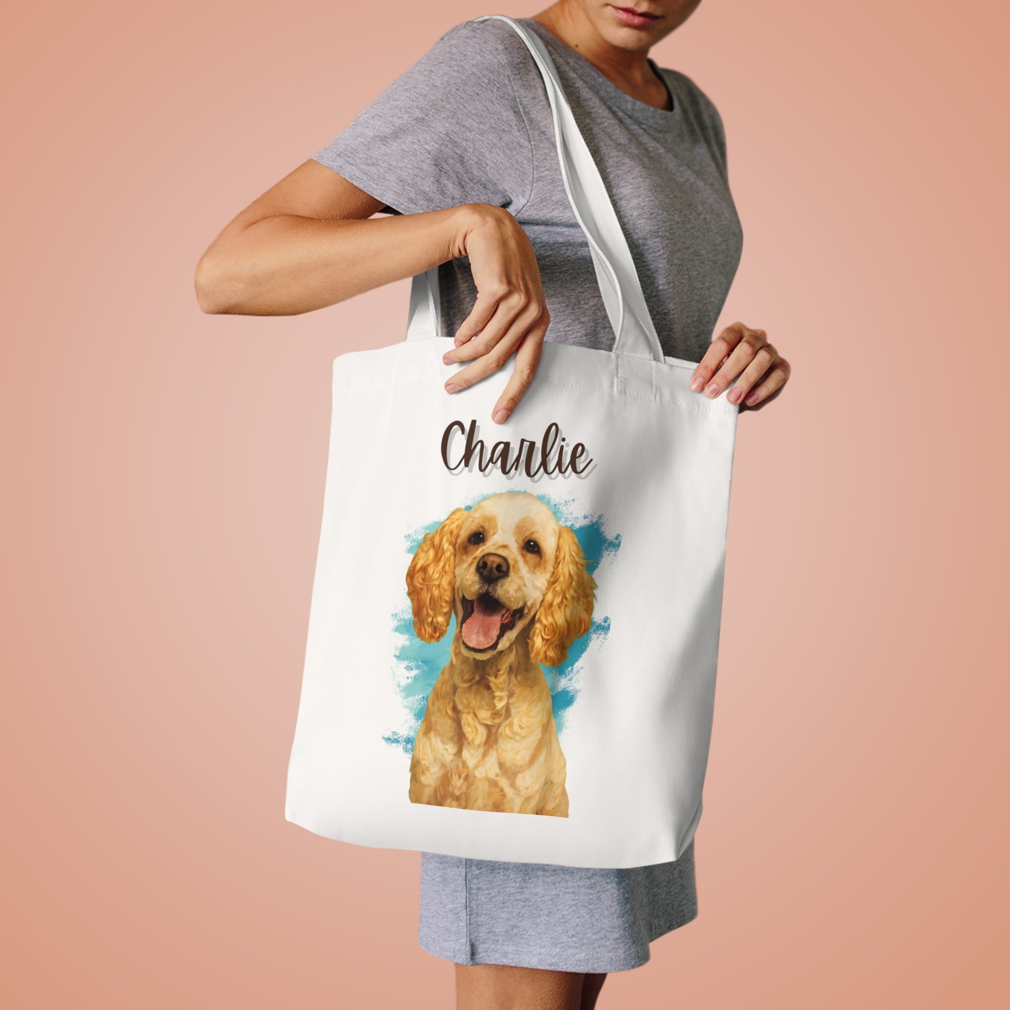 (Charlie) Personalized Dog Lover Tote Bag